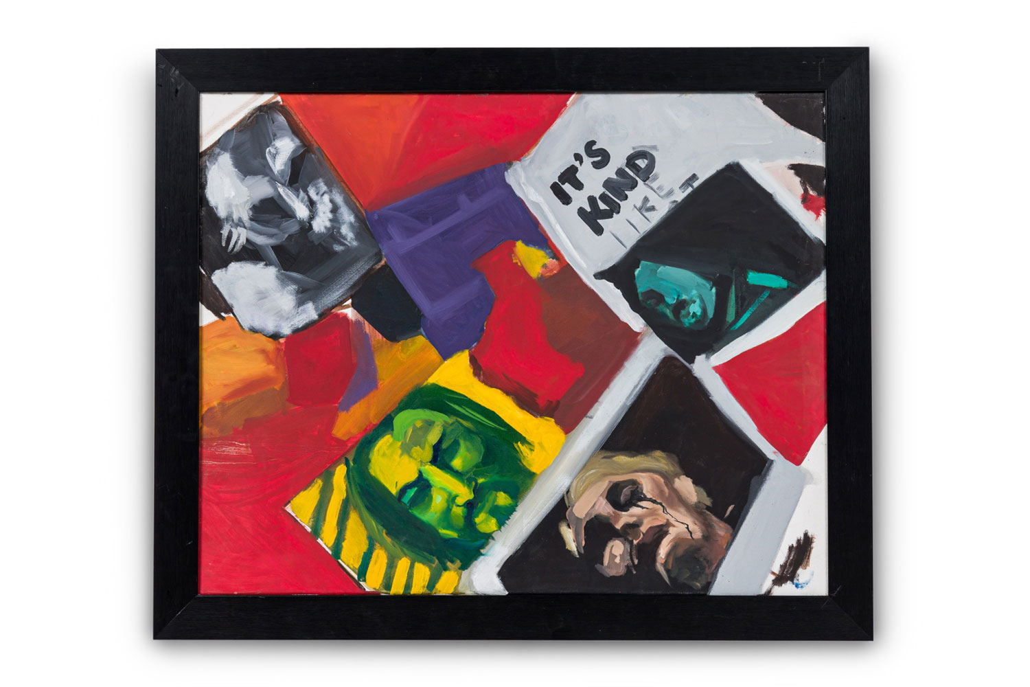 American contemporary acrylic on canvas of faces 