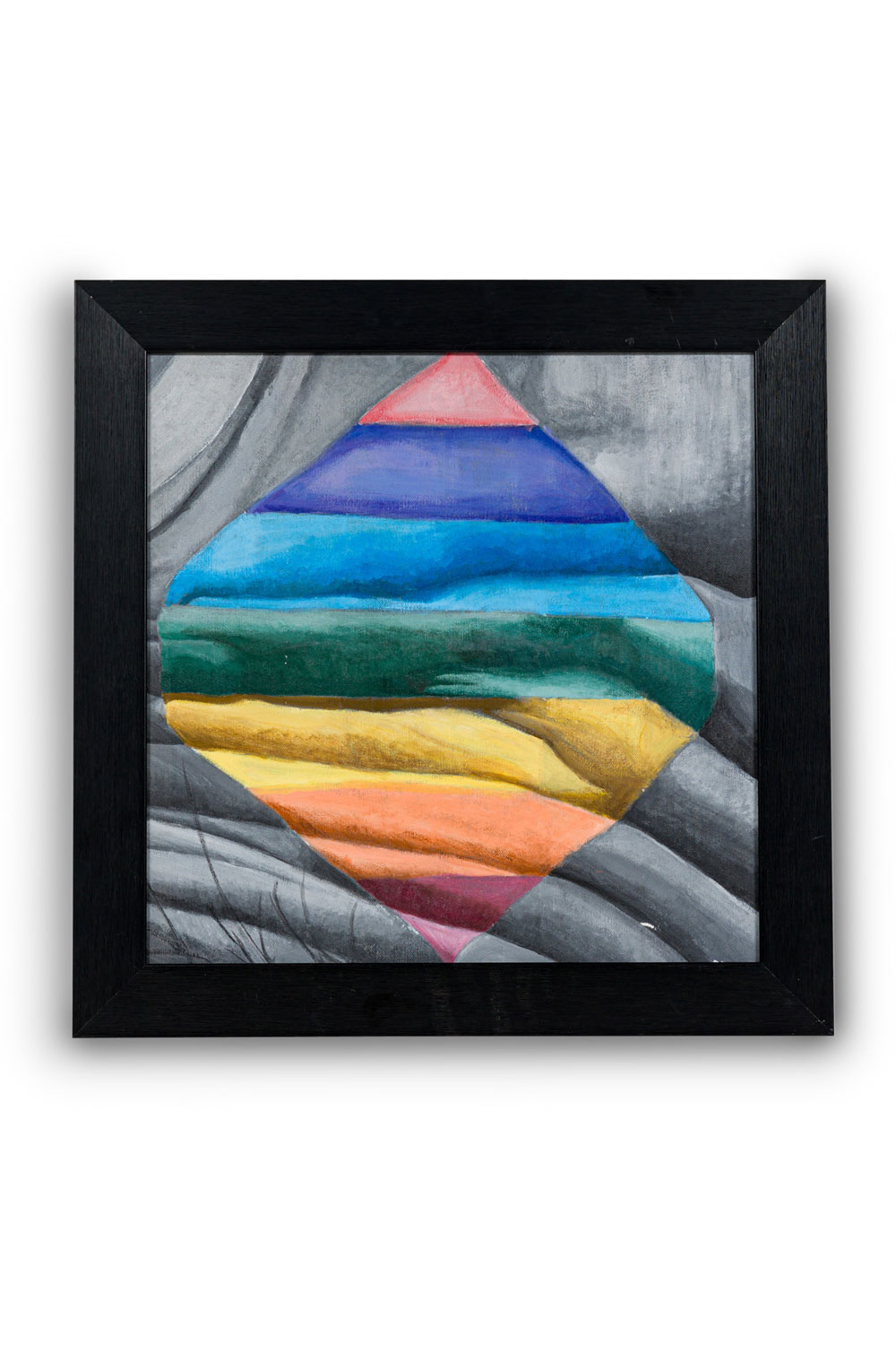 American contemporary rainbow scarf acrylic on canvas 