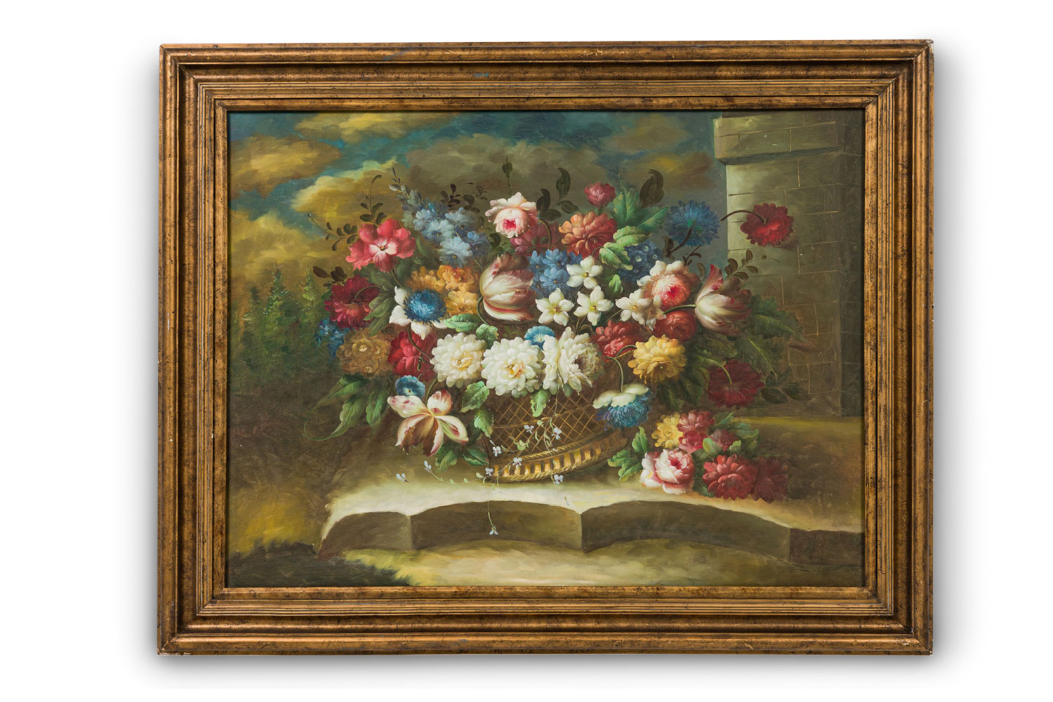 French victorian oil on canvas painting titled still life 3 