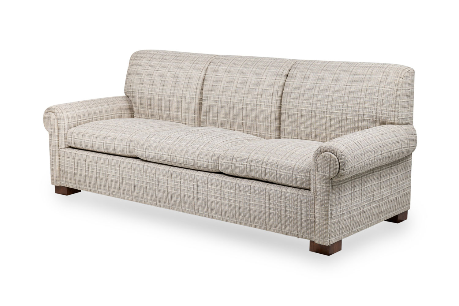 American contemporary three seat sofa with rolled arms