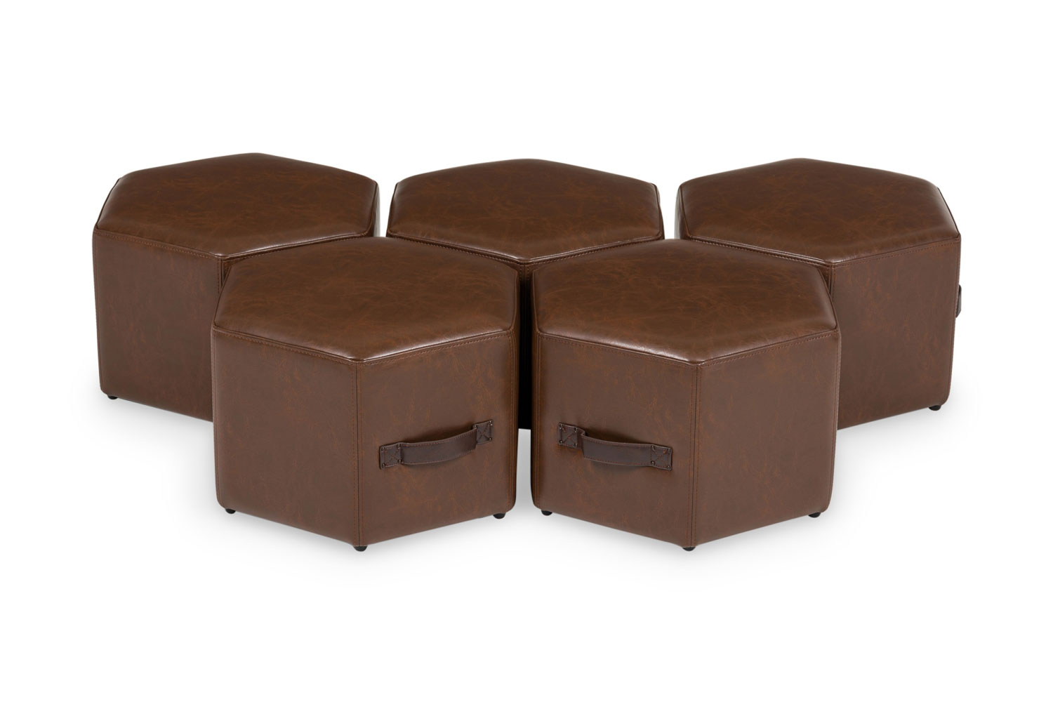 5 american mid century hexagonal bonded leather ottoman 