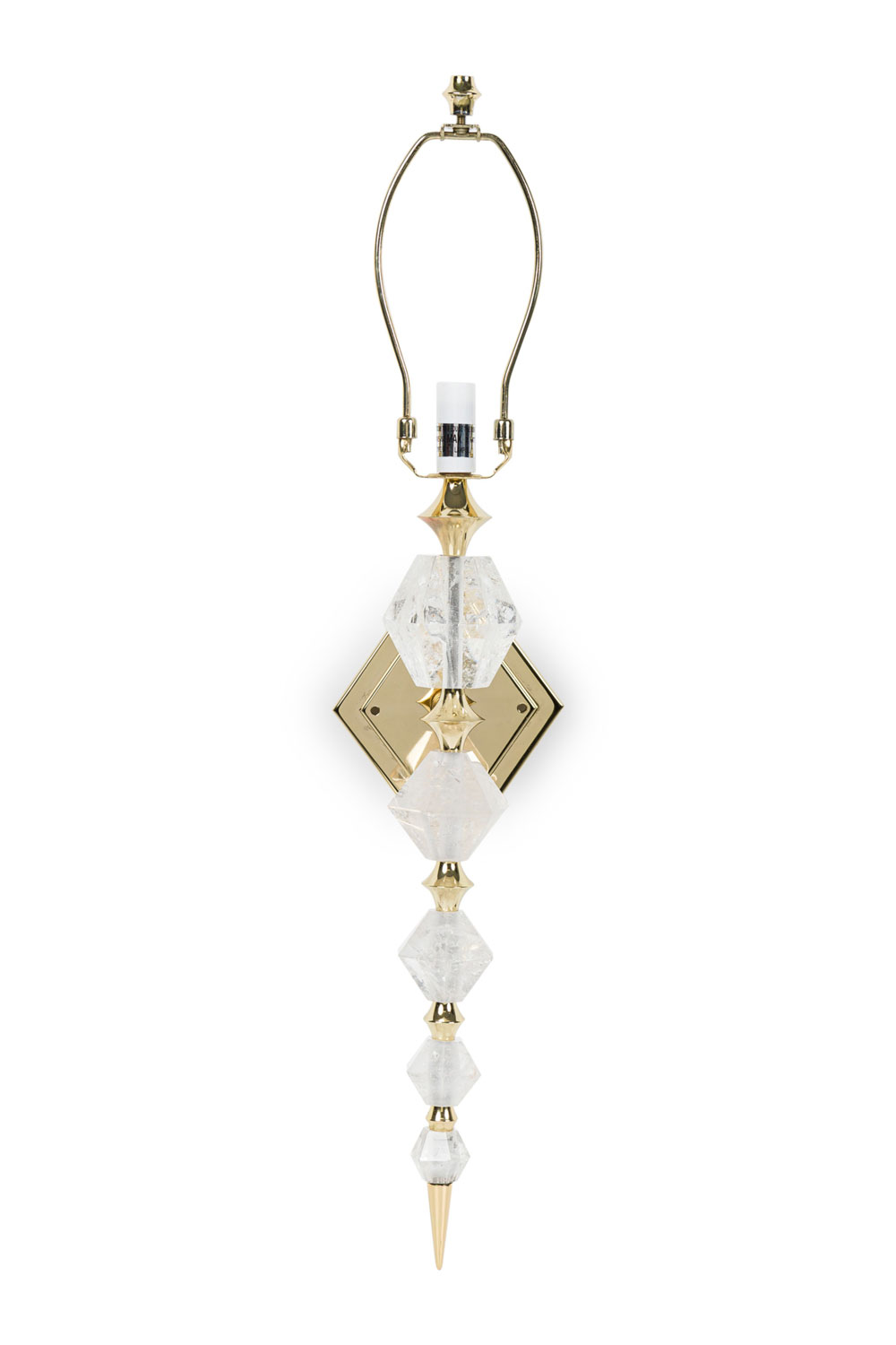 Pair of ron dier american contemporary diamond rock crystal sconces 