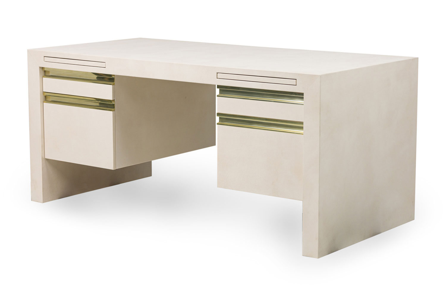 Lobel modern american mid century karl springer style custom built desk 