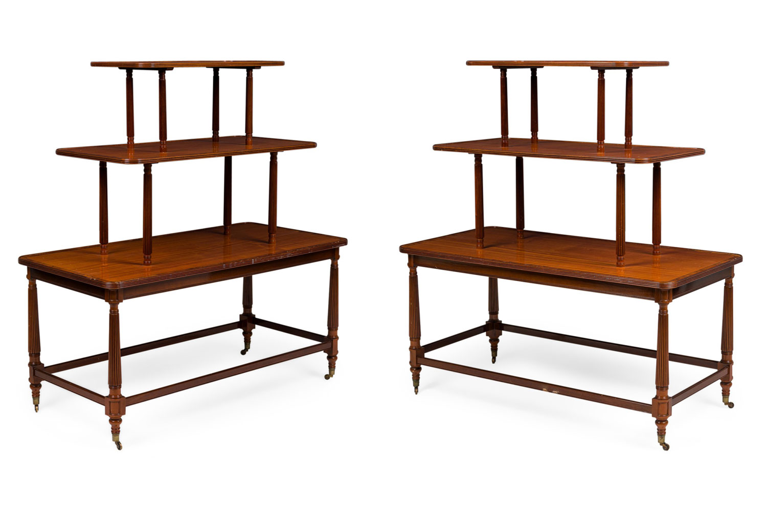 Pair of english regency 3 tier center table 