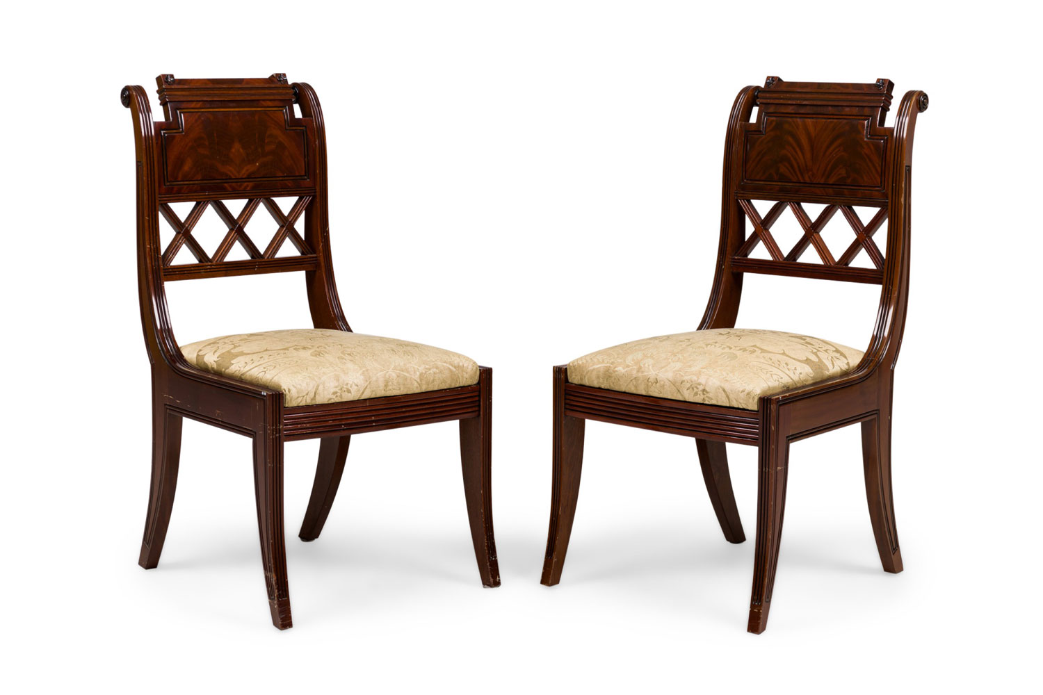 French regency style mahogany side chairs