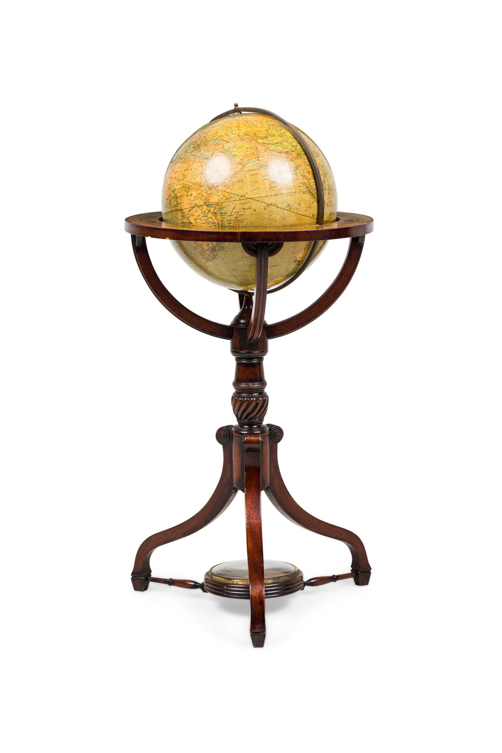 English globe of the world and compass stand