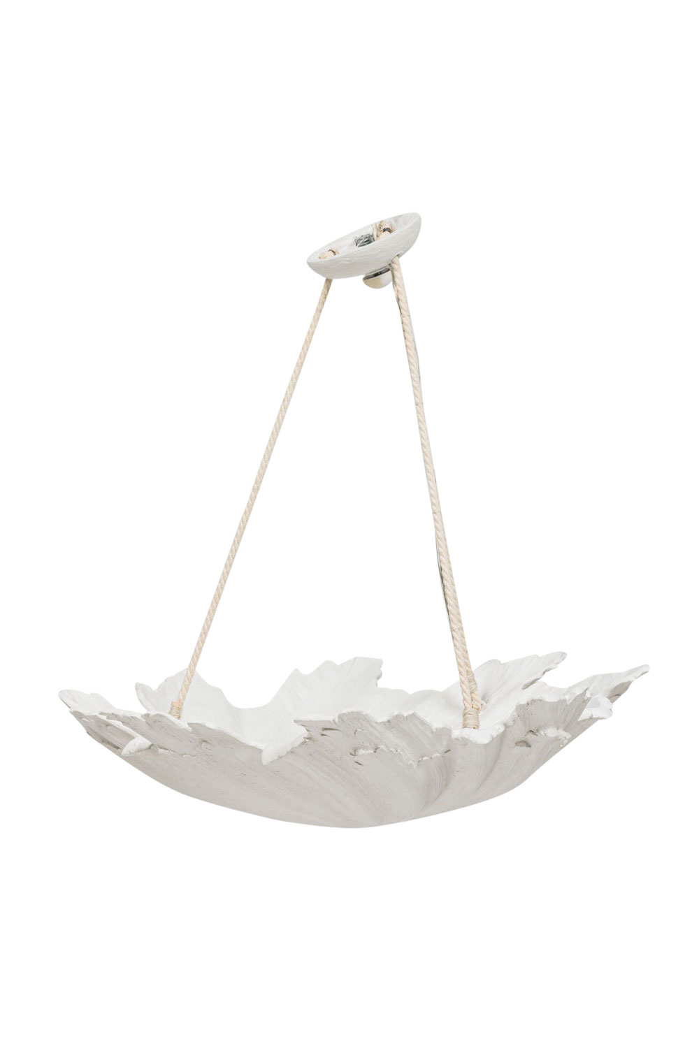 American mid century white acrylic shell chandelier