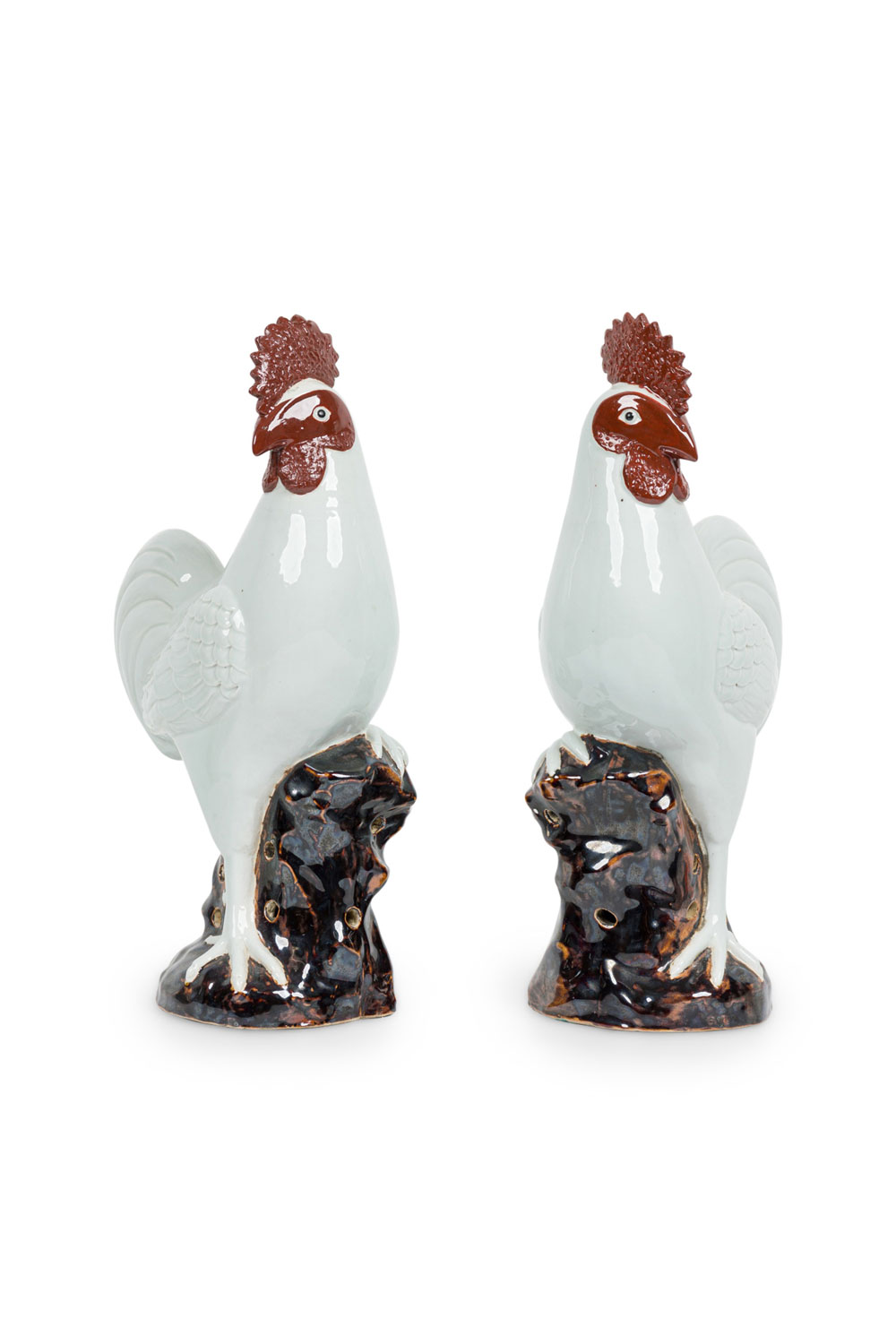 Contemporary porcelain roosters