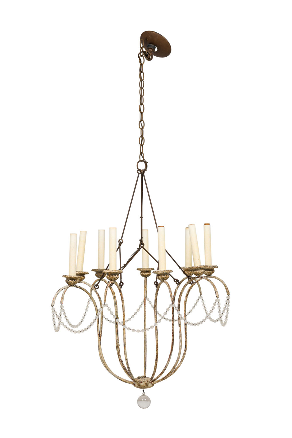 Italian rococo style 9 armed chandelier