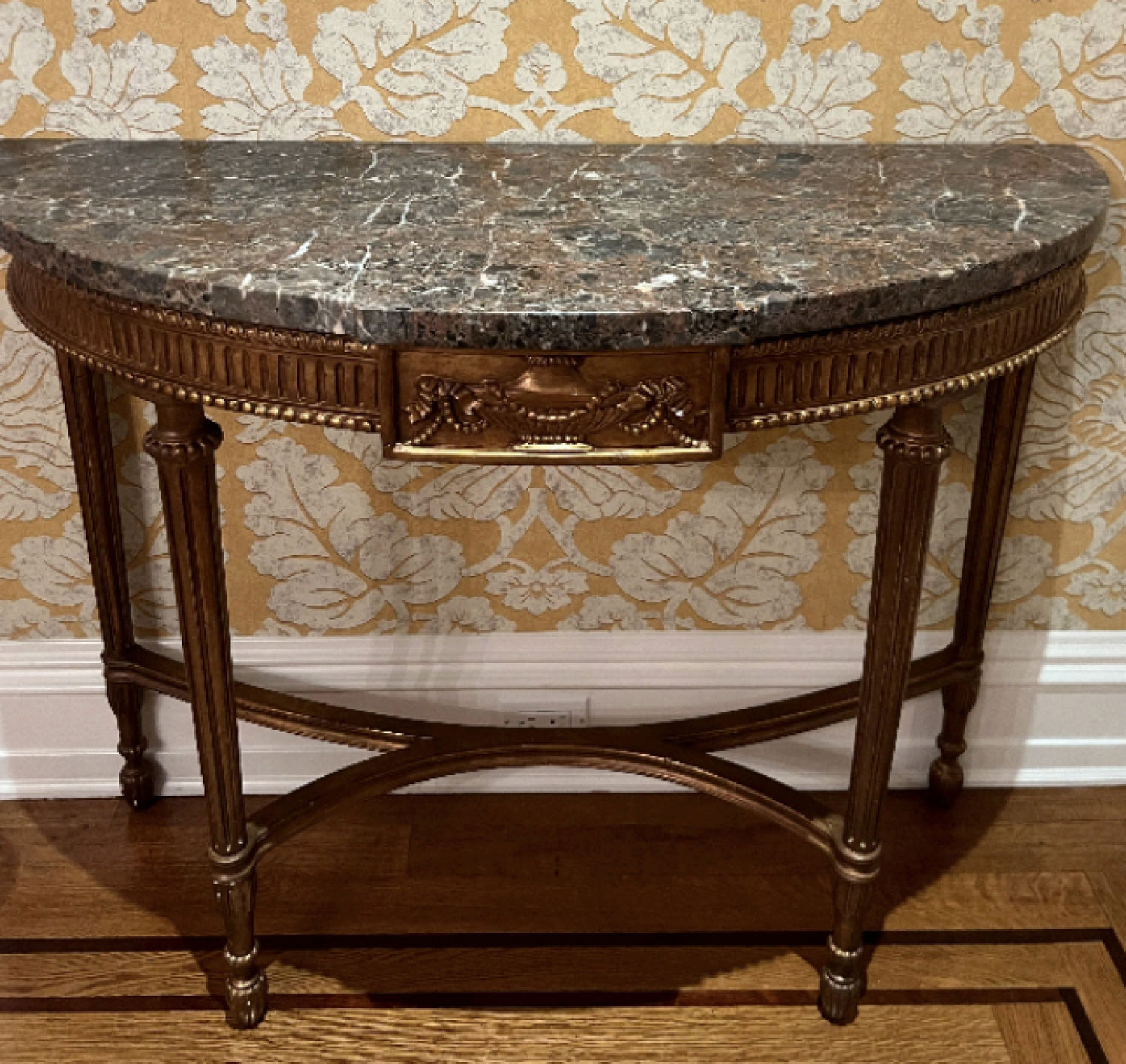 Pair of english georgian style medallion console table 