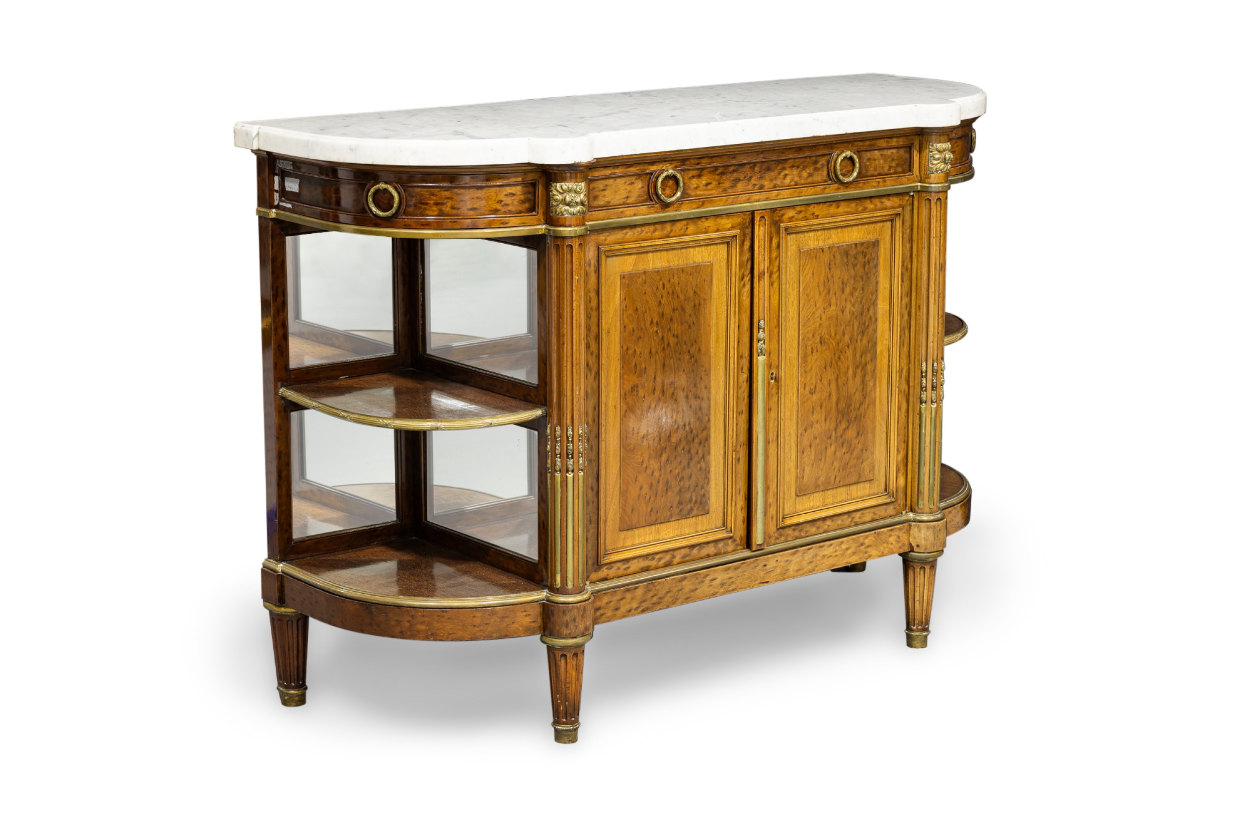 French louis XVI mahogany and brass server cabinet 