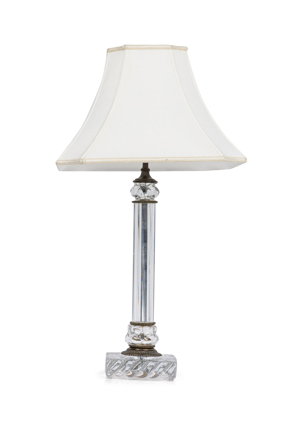 French mid century baccarat crystal table lamp 