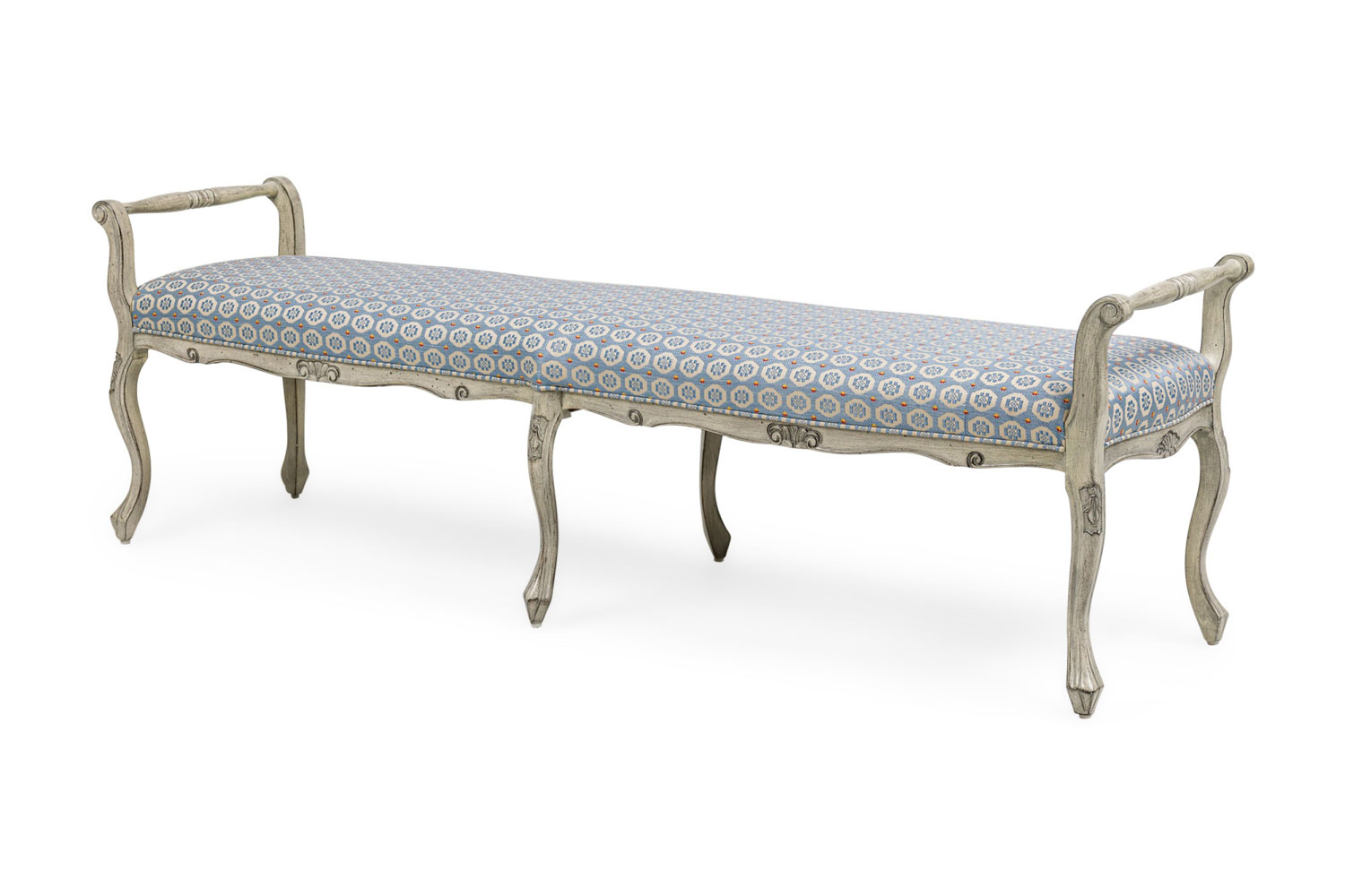 French directoire style white painted bench 