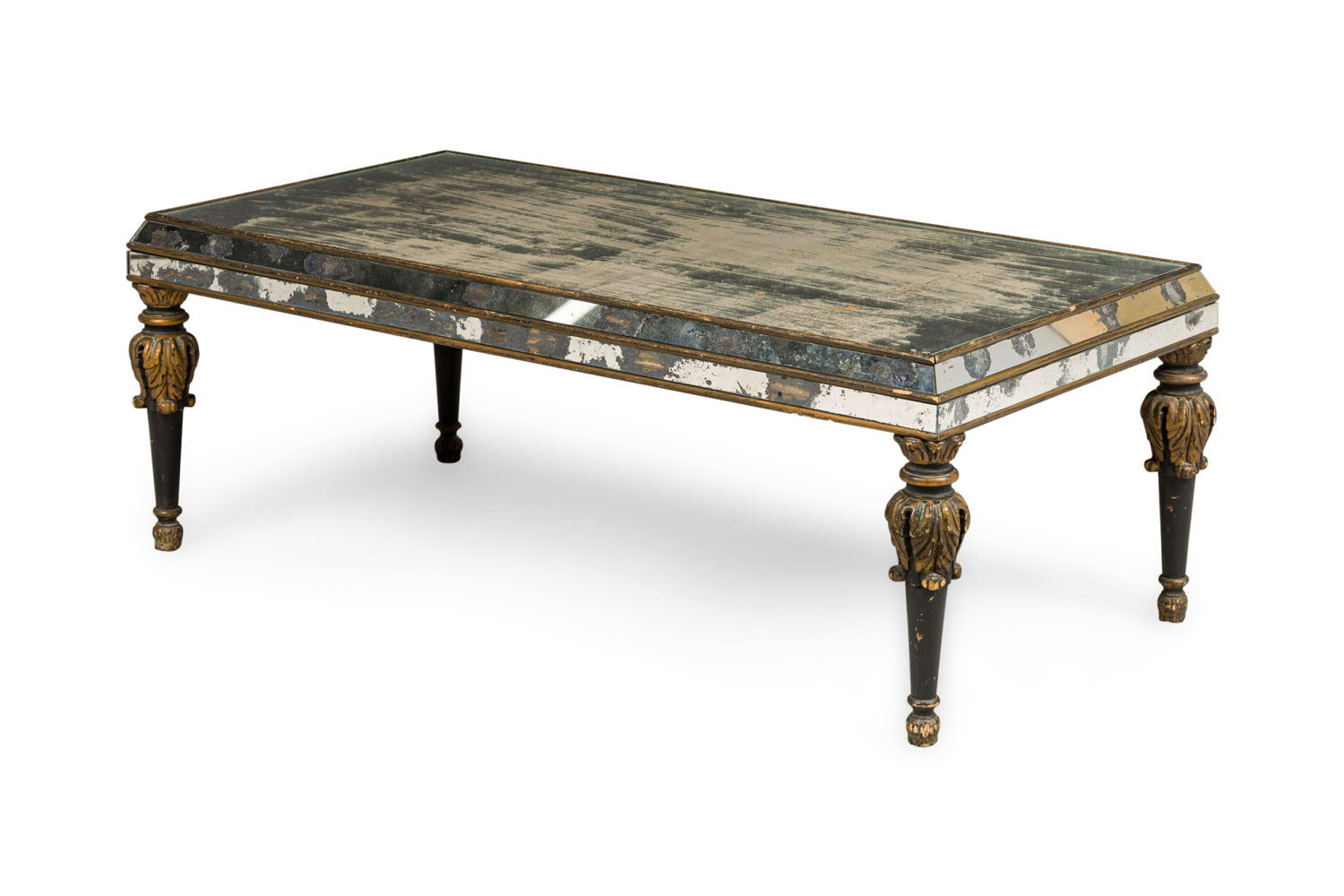 French mid century mirror coffee table 