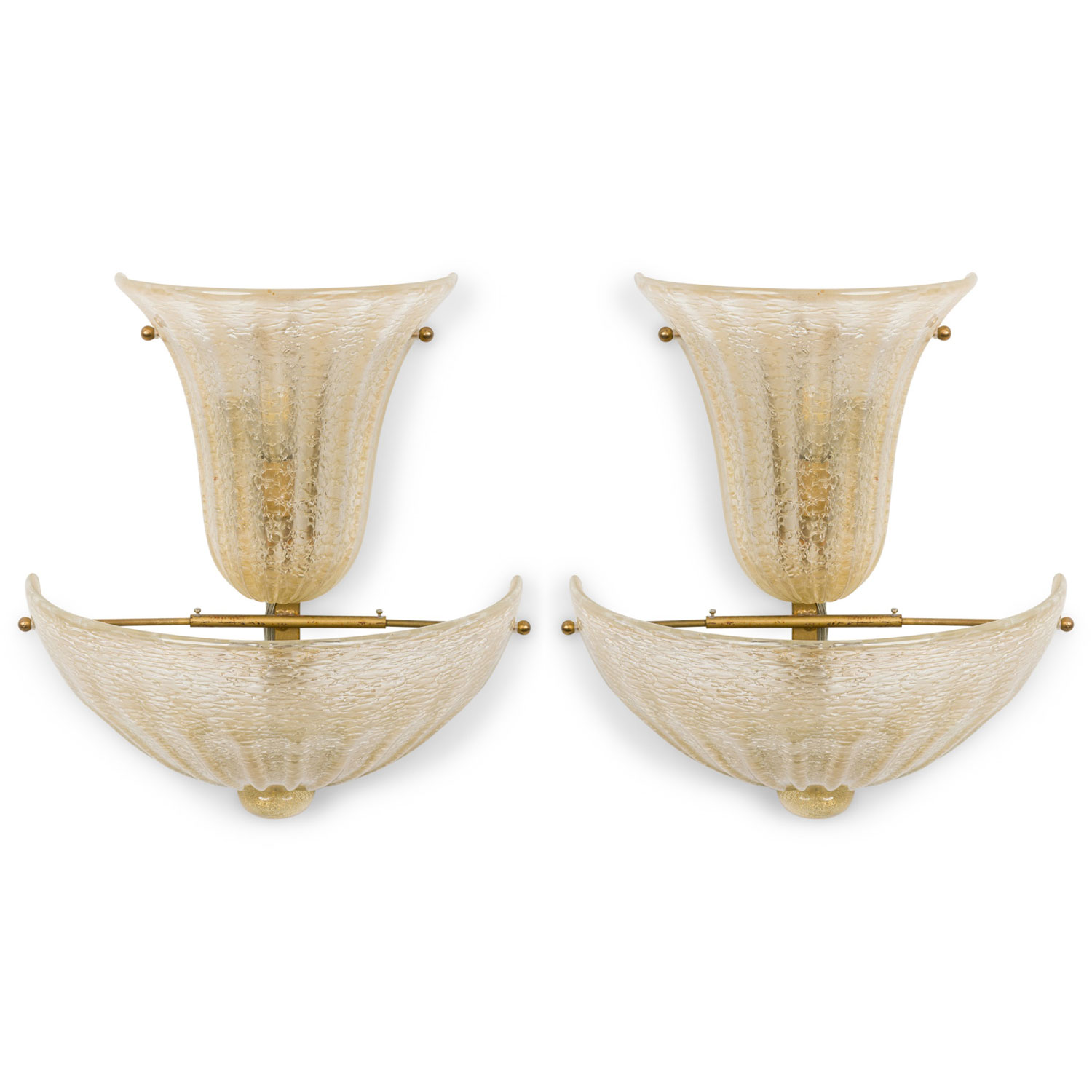 Pair of italian mid century murano wall sconce 