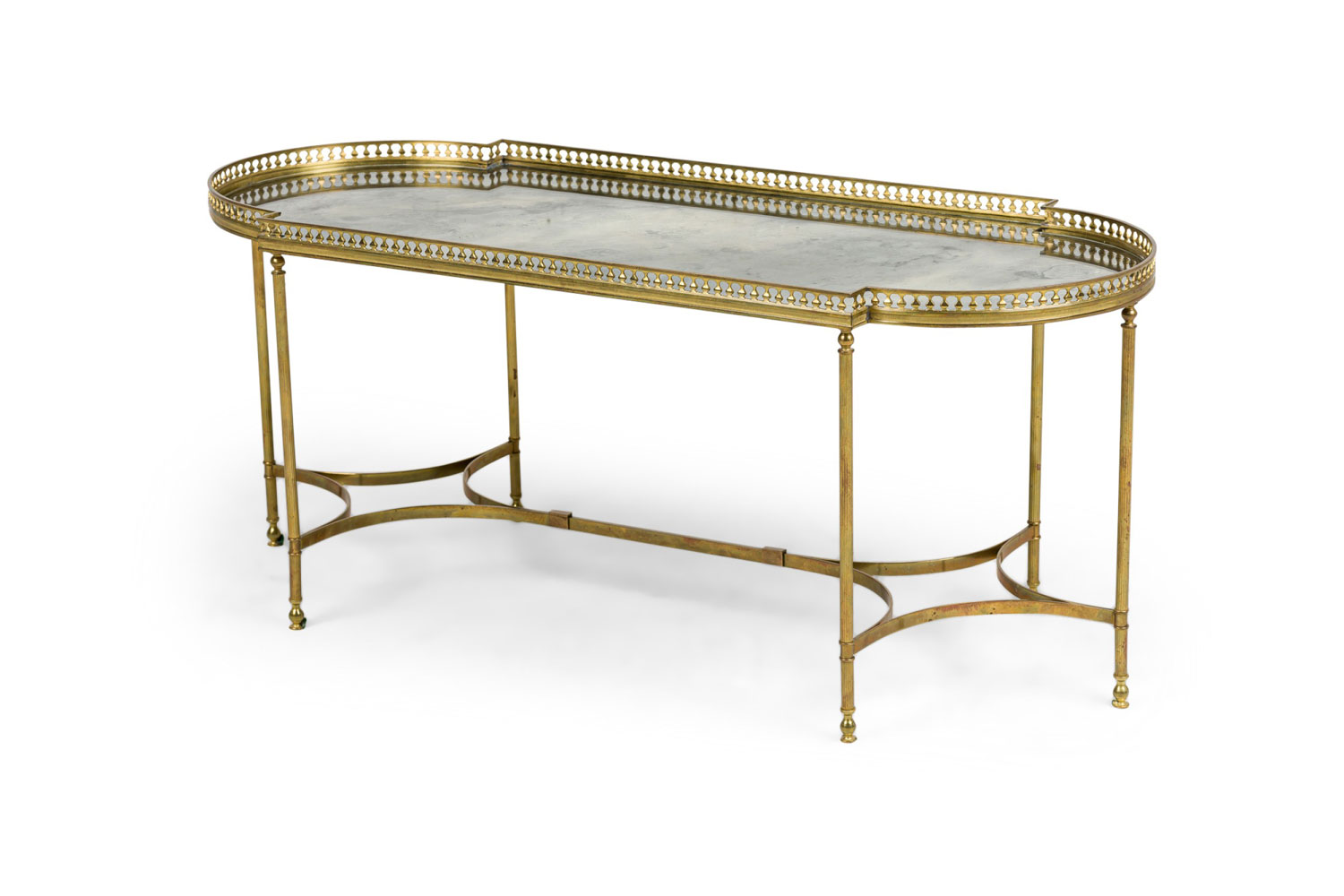 French regence smoke glass coffee table 