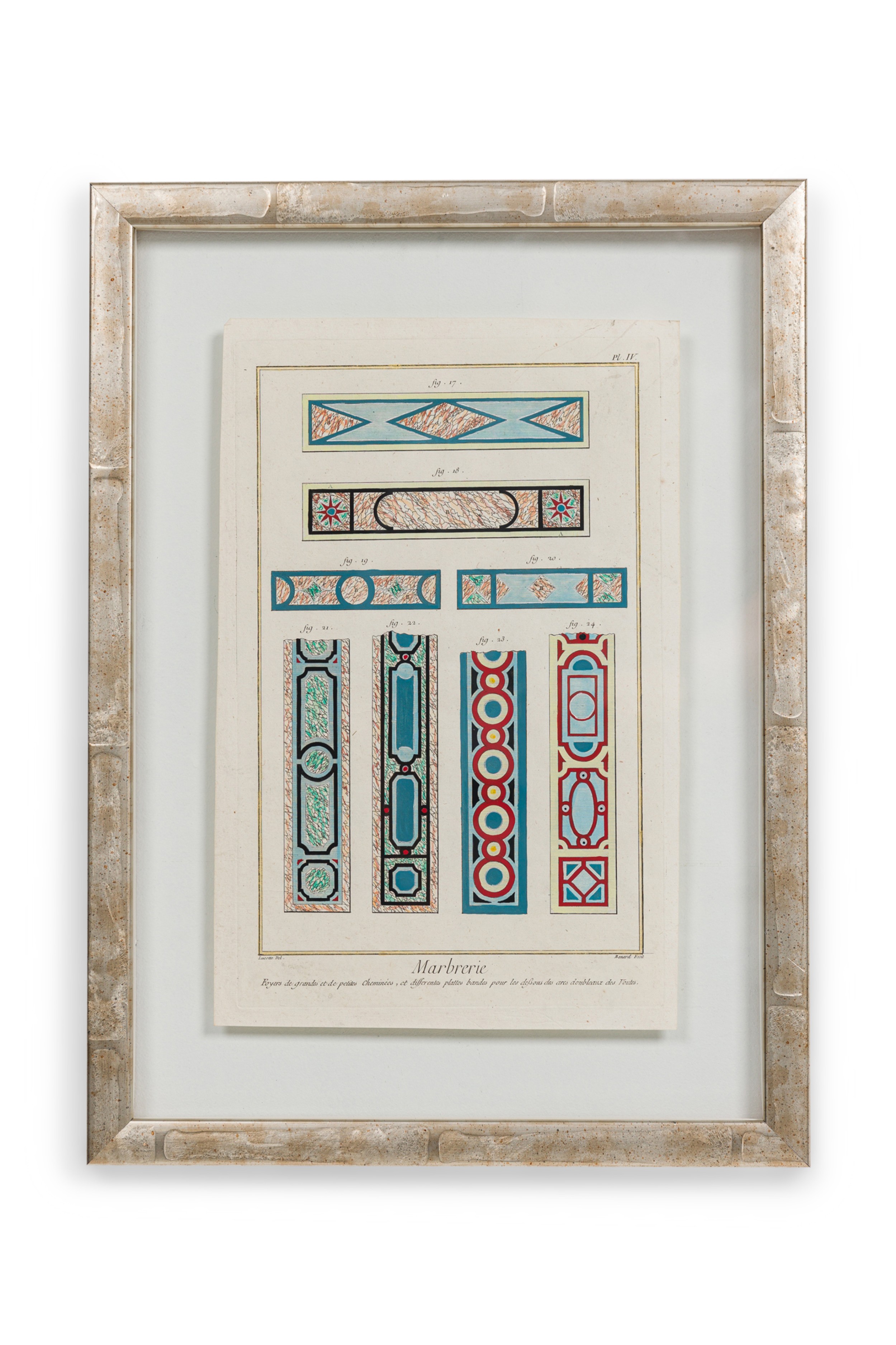 French Baroque Style Marbrerie Print Titled Plate IV