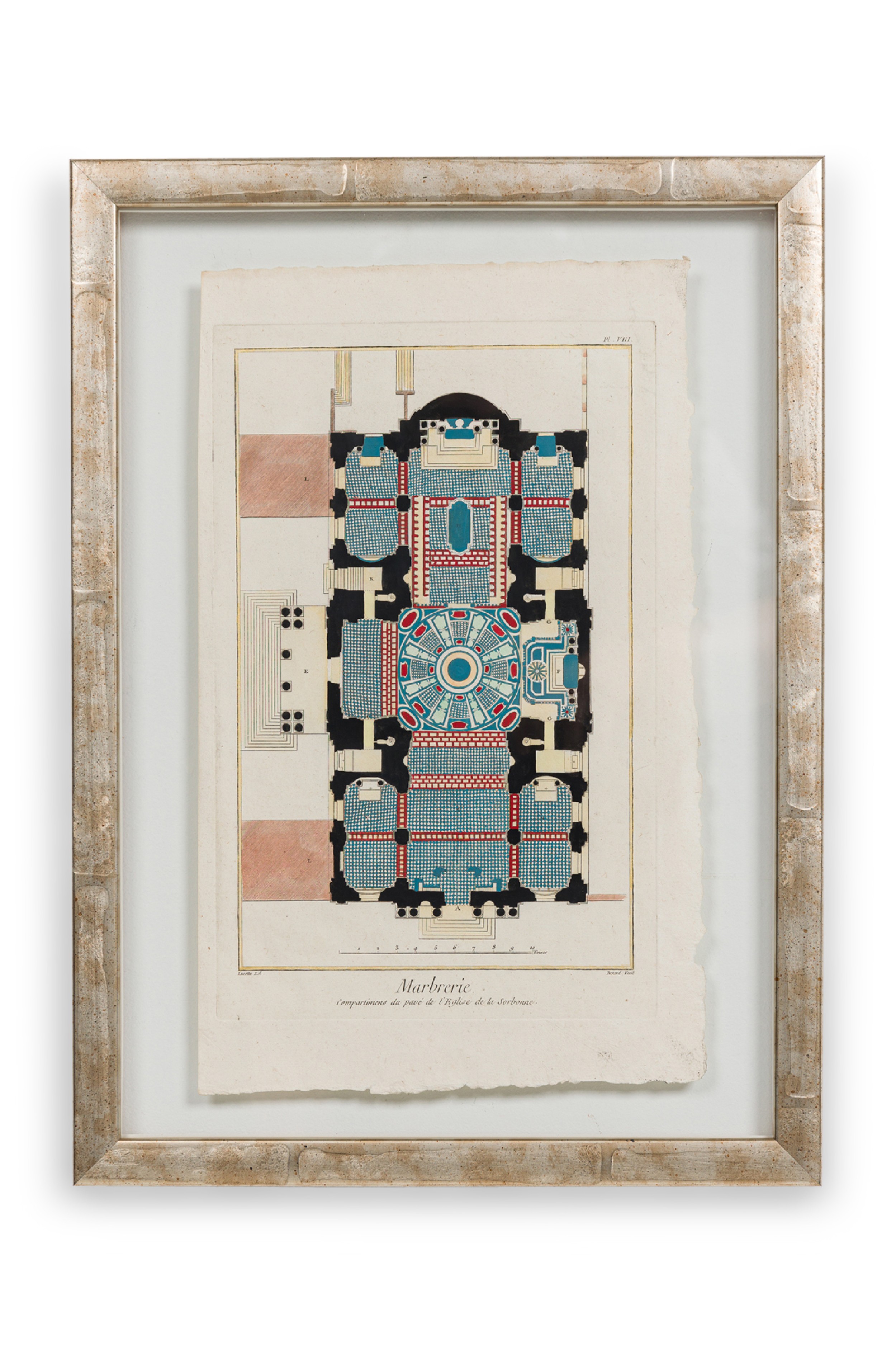 French Baroque Style Architectural Stonework Plans for the Sorbonne Chapel