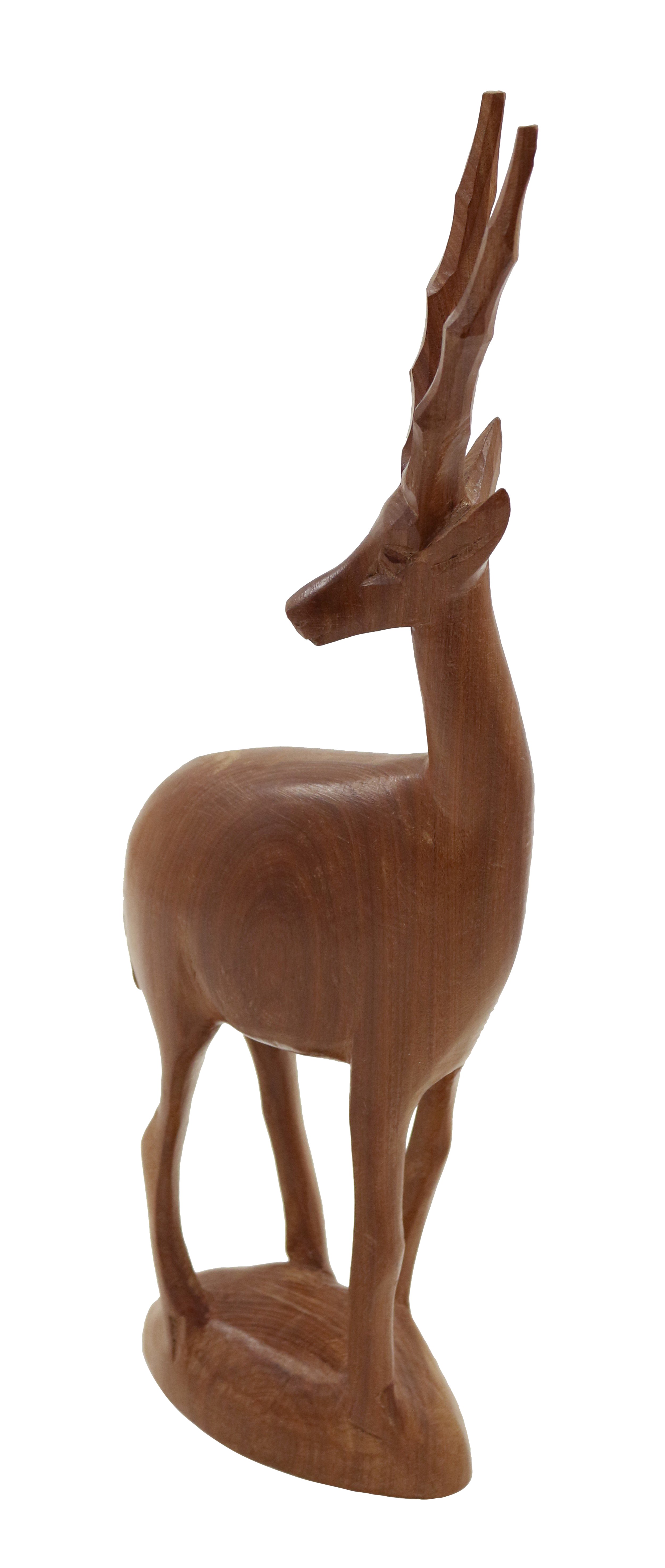 Vintage Carved Wooden Gazelle