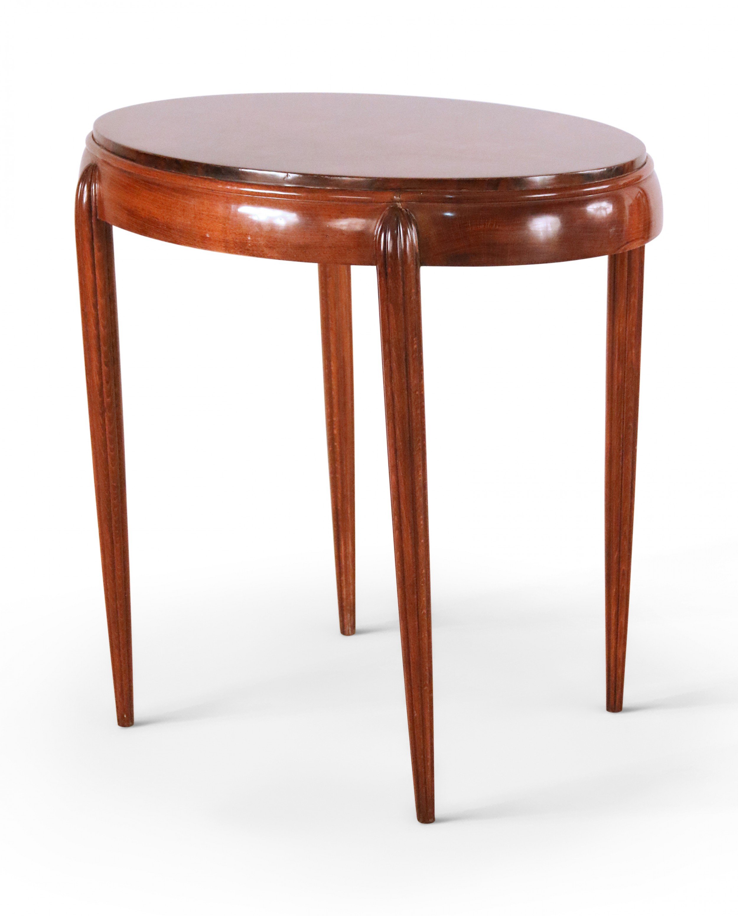 Vintage Art Deco Style Oval Mahogany End Table