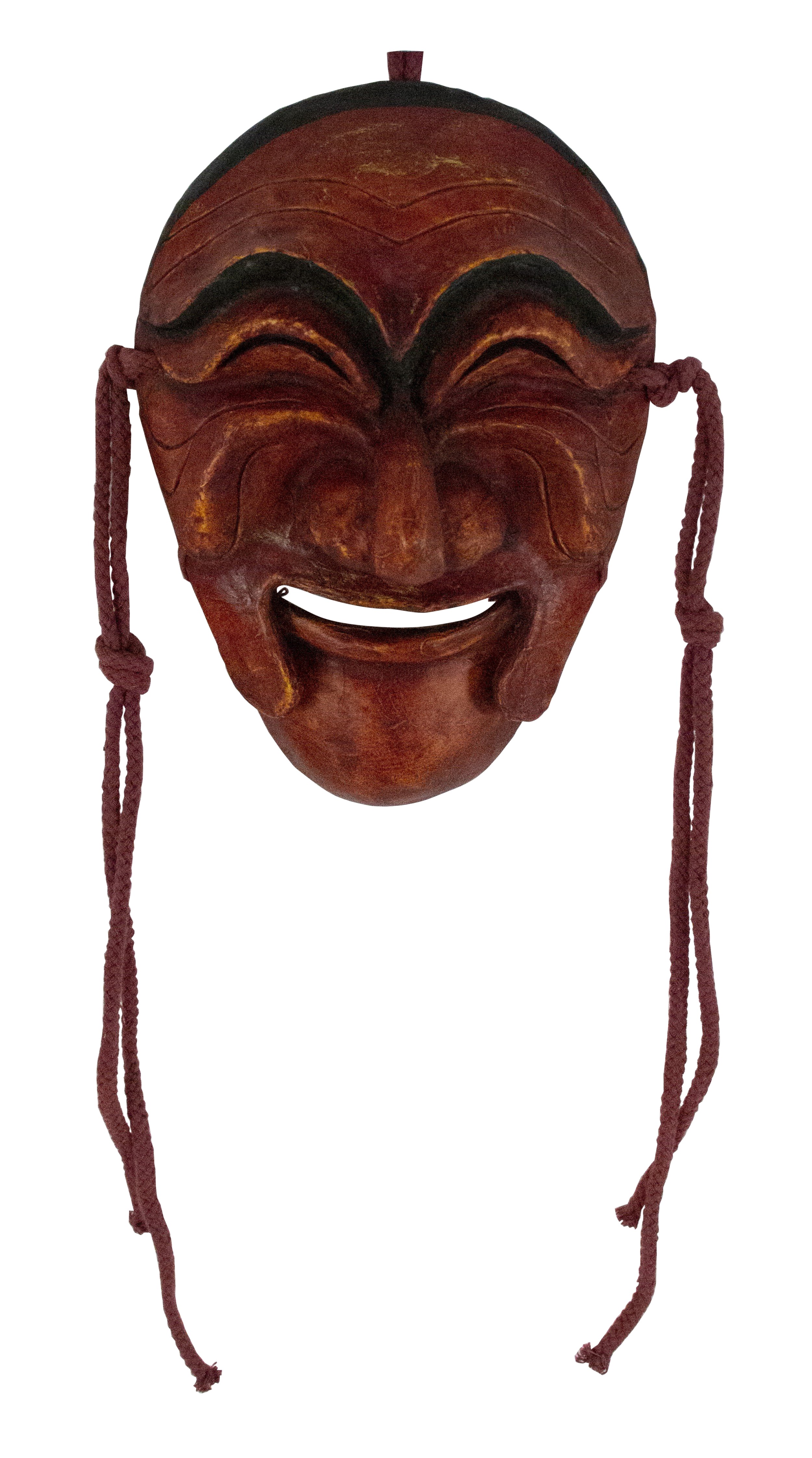 Vintage Japanese Painted Papier Mache Noh Sonbi Mask