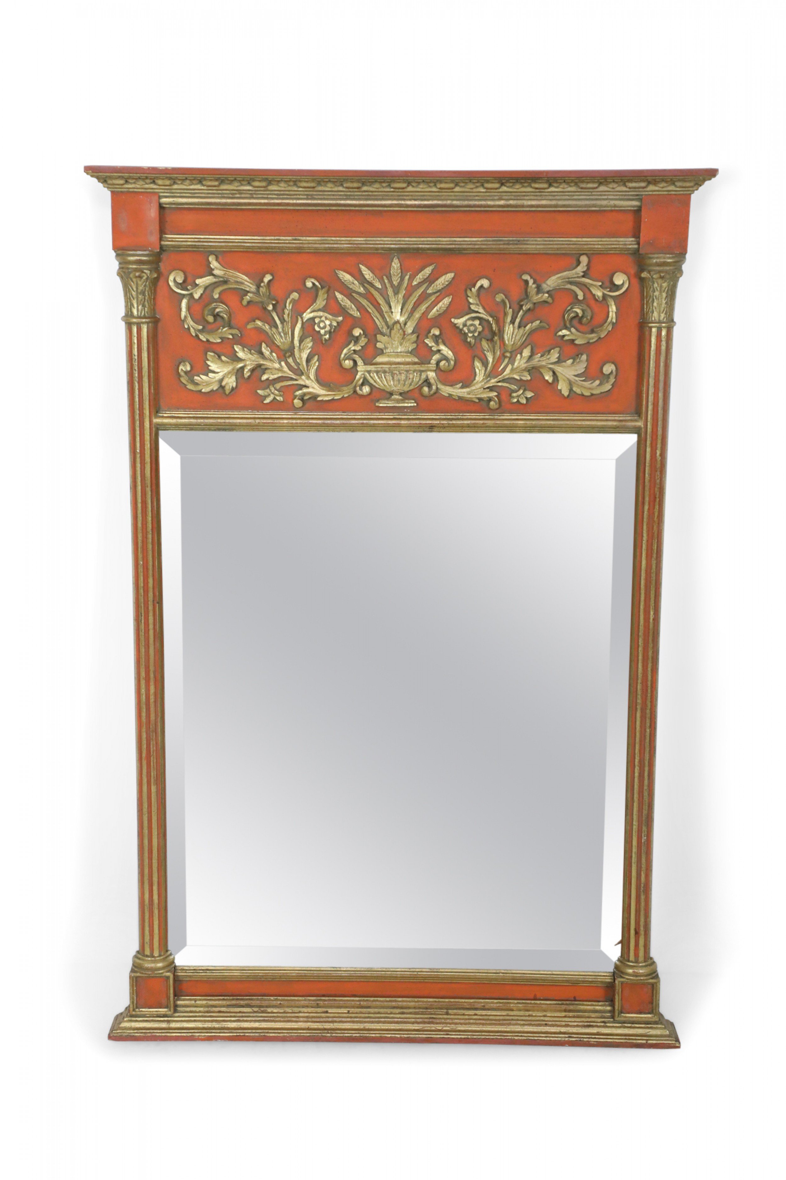 Italian gilt and painted pier wall mirror