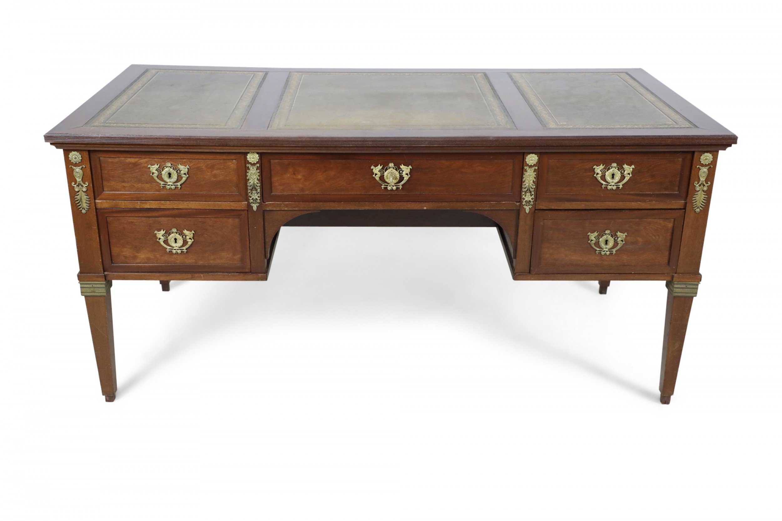 19th century french louis xvi style bronze trim desk