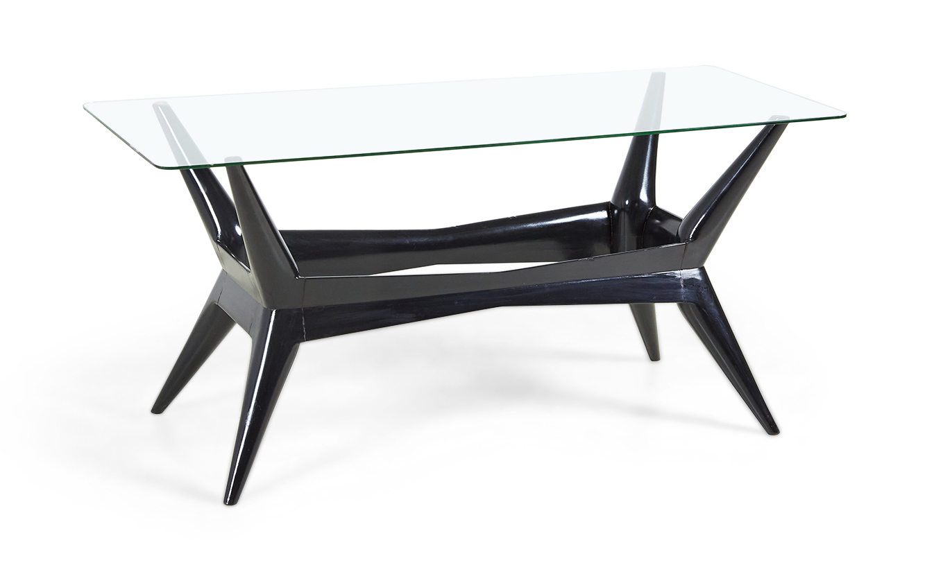 Italian black painted coffee table