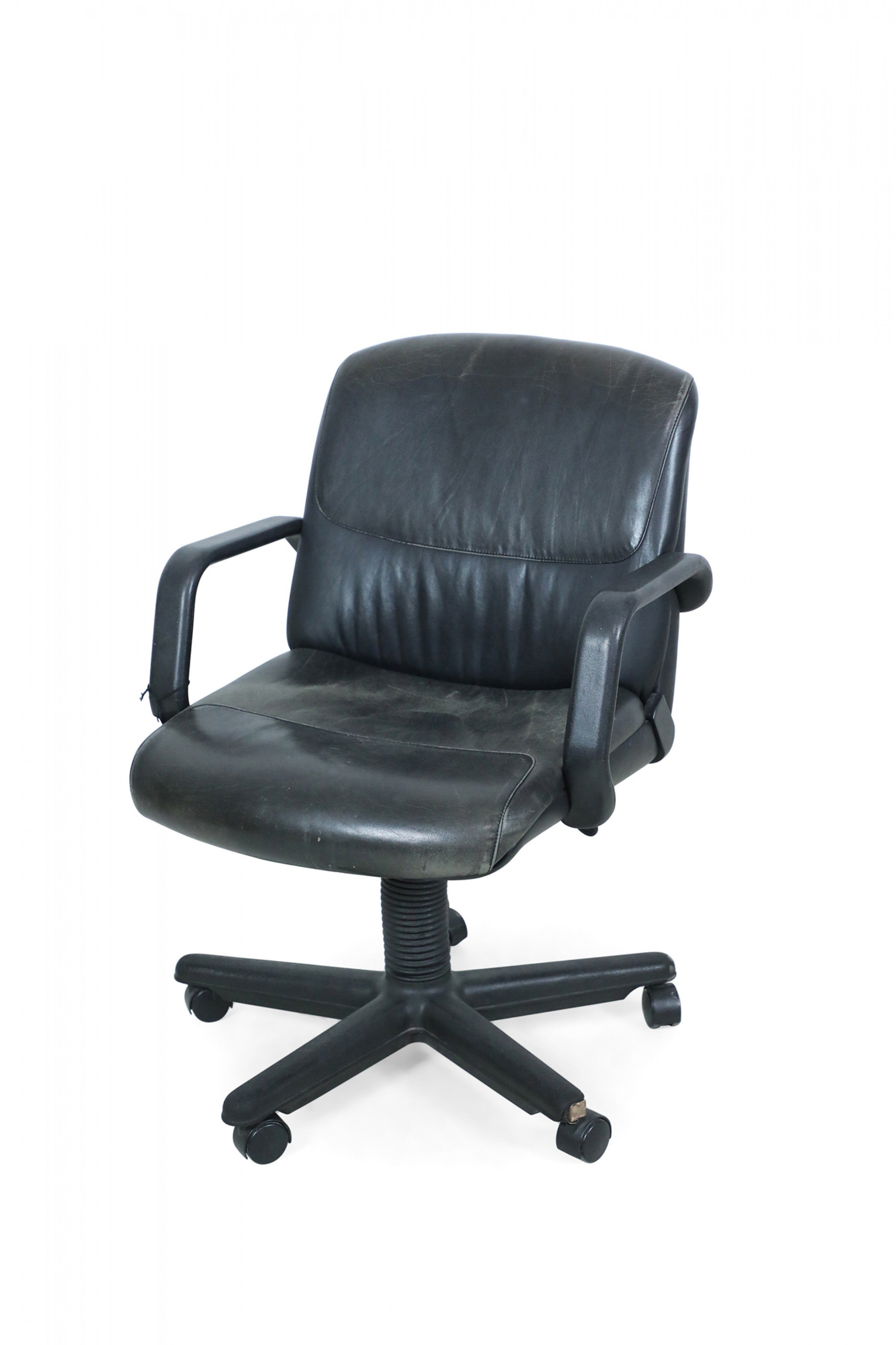 Drabert 1970 s black leather office chair by atelier int