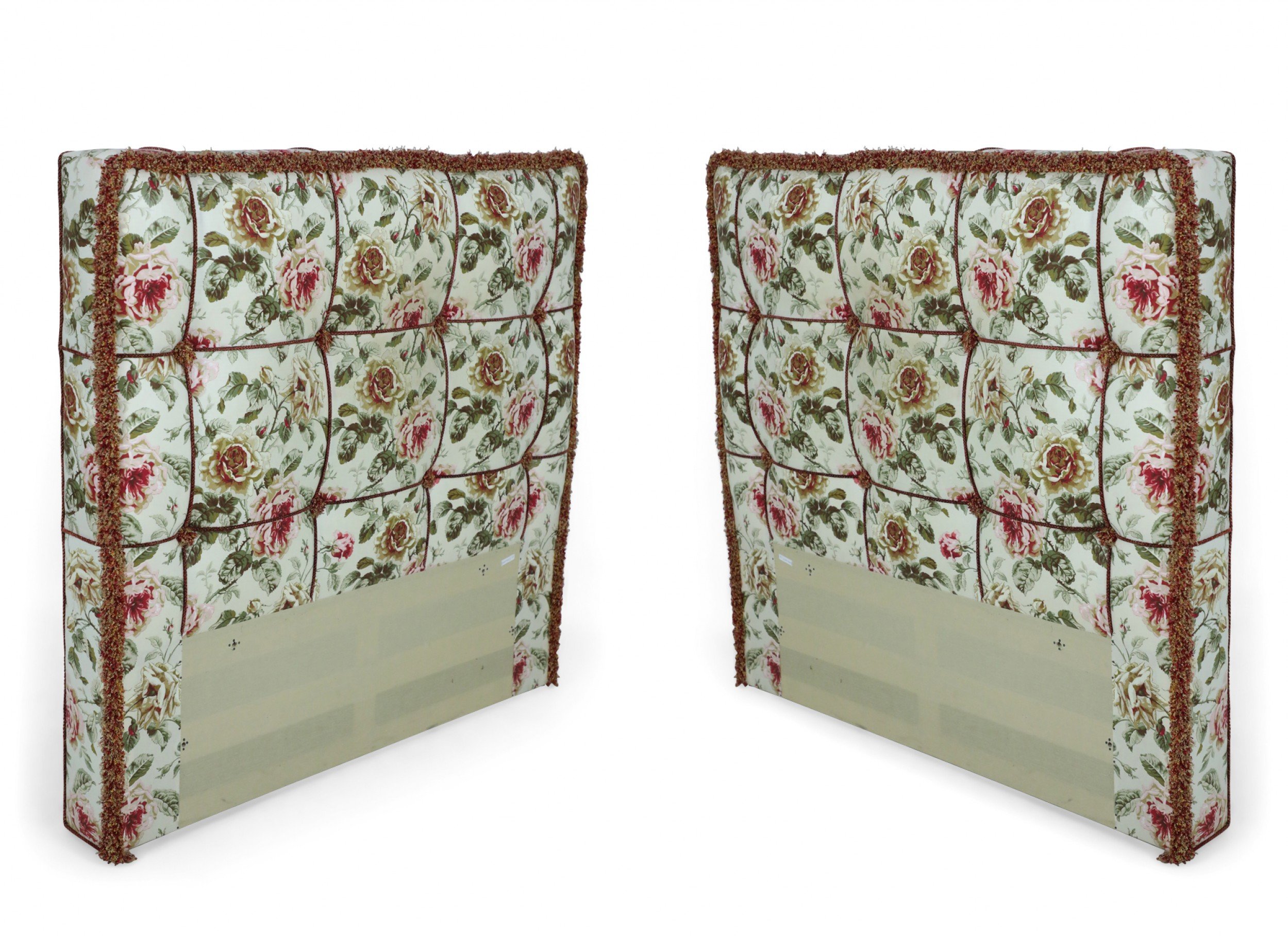 Pair of contemporary floral printed headboards