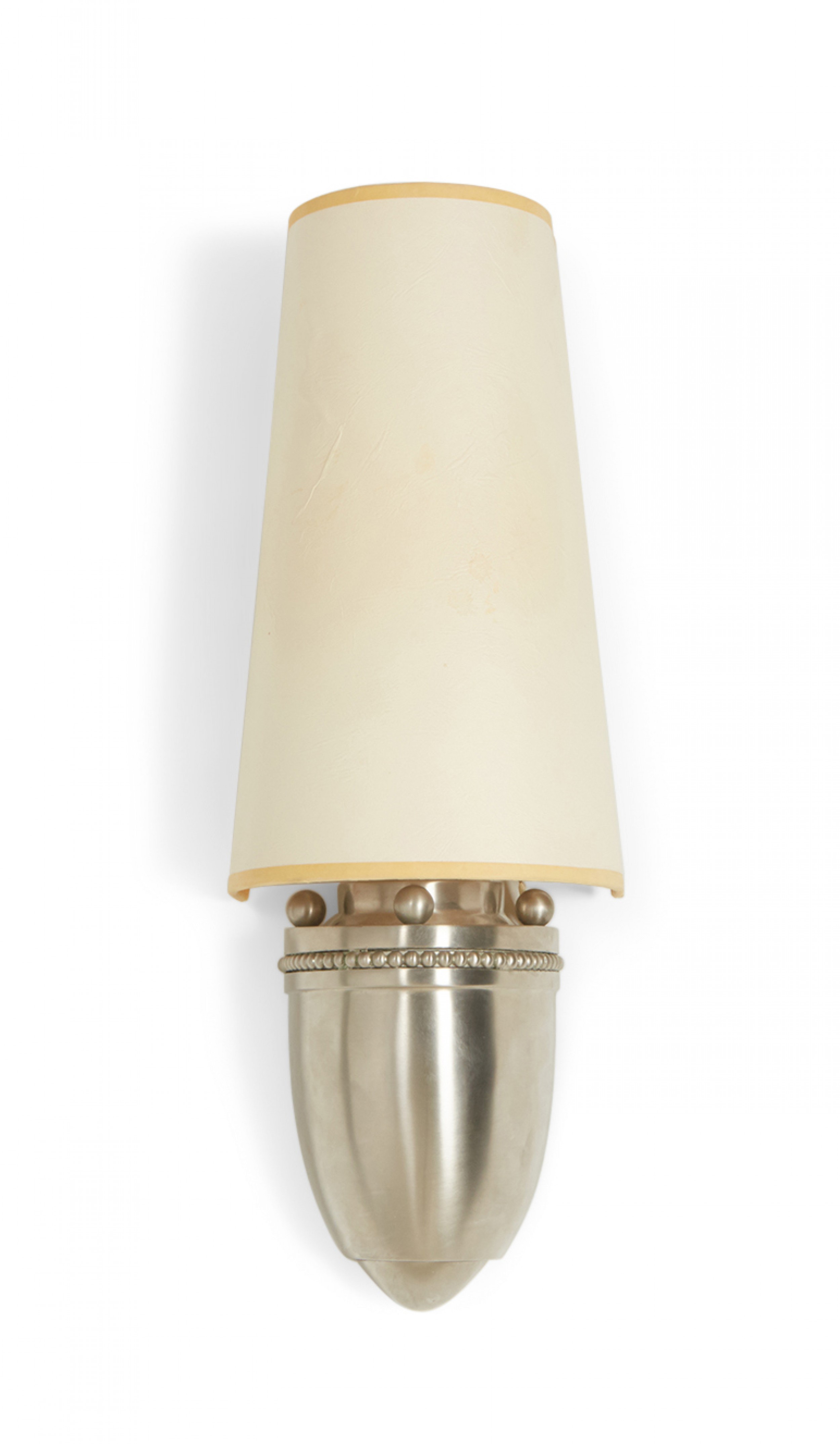 Baldinger sons mid century silver metal rounded base wall sconce