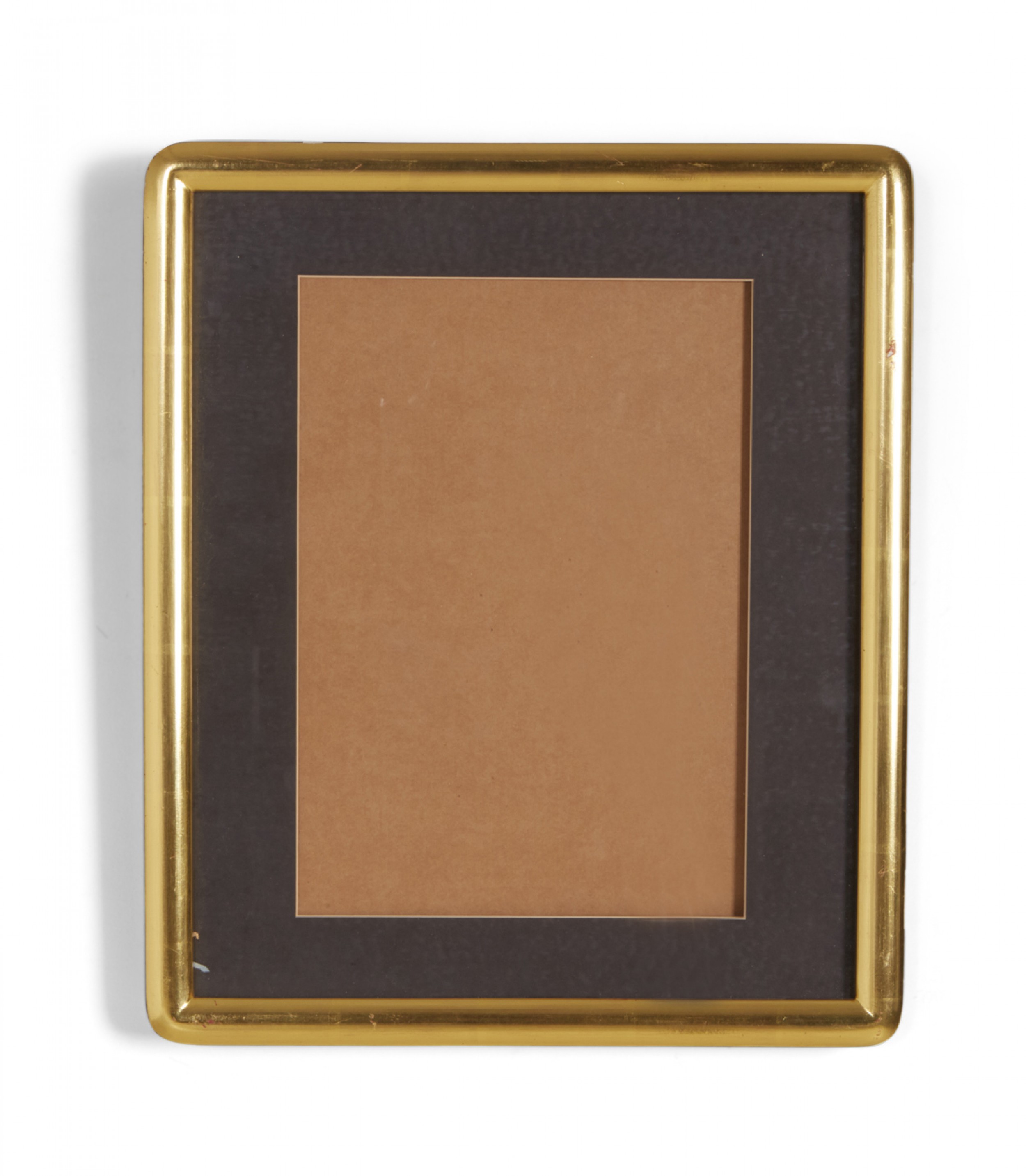 Set of 8 black and gilt curved corner gallery frames