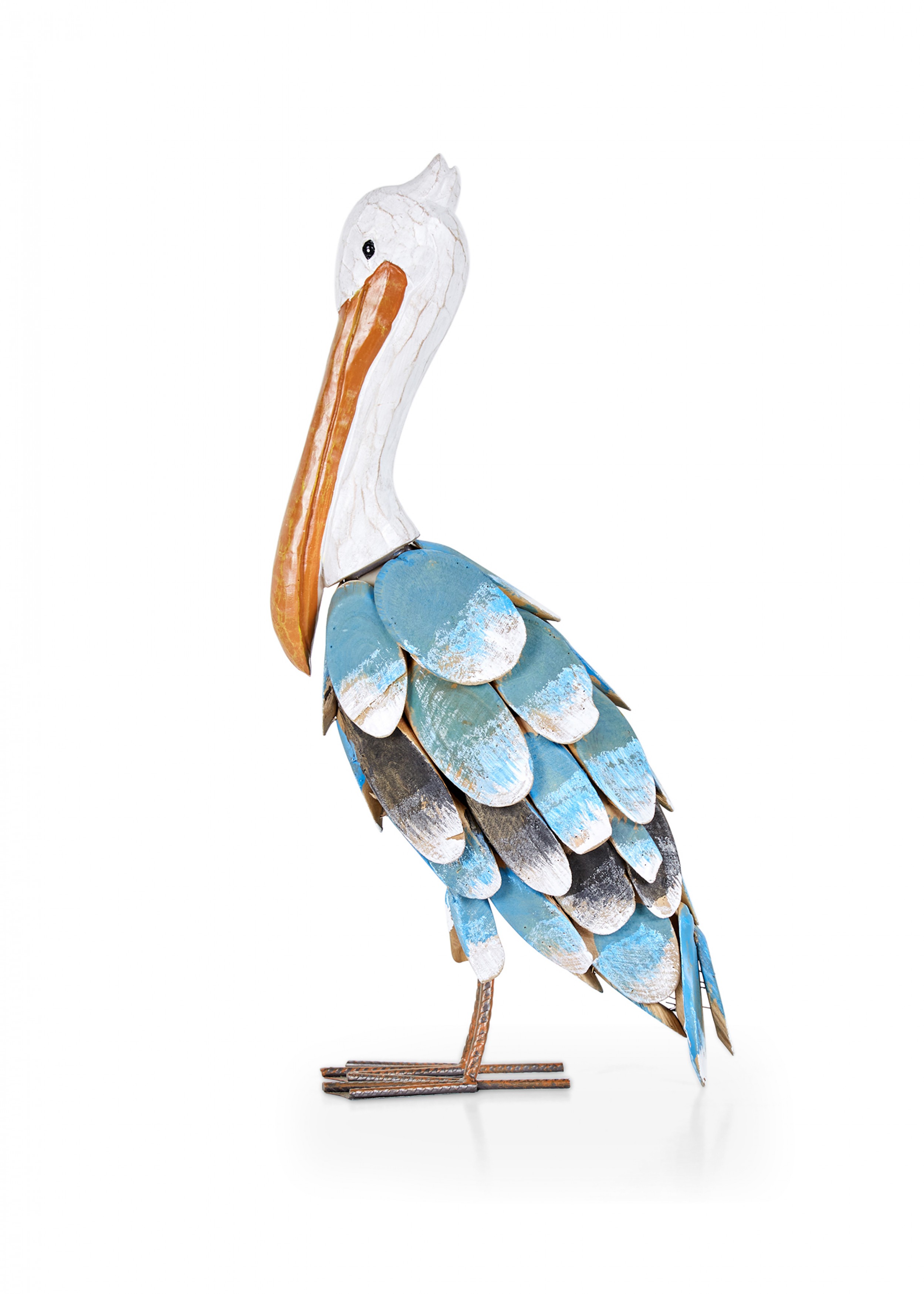 Contemporary Hand Painted Sculpture of a Pelican
