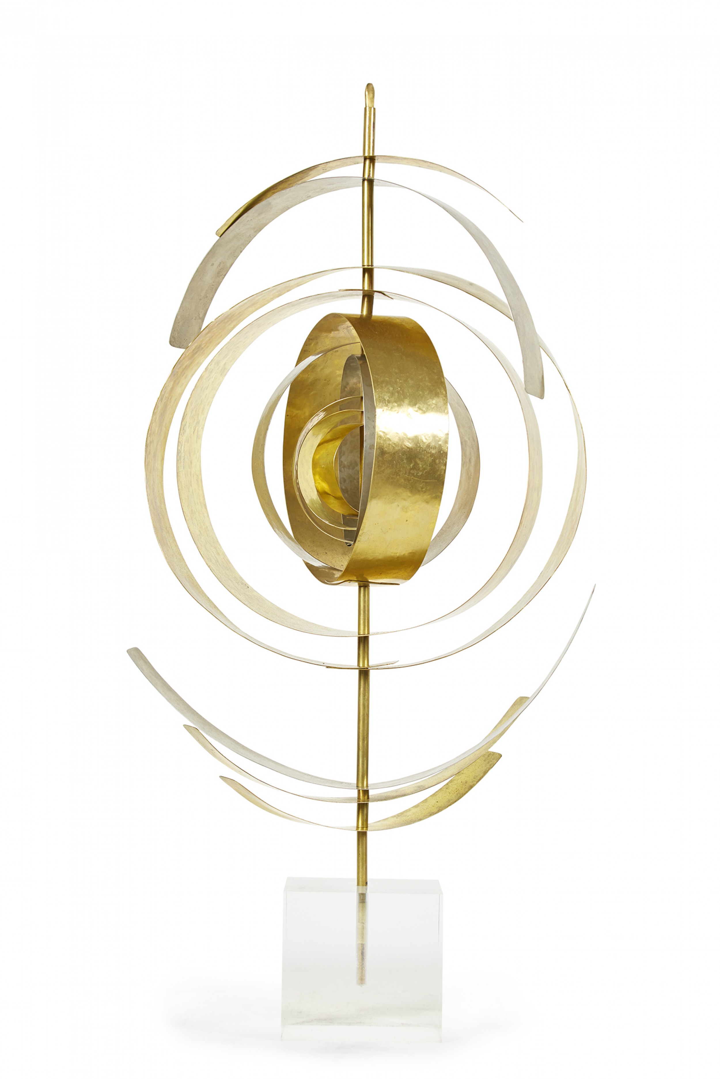 Robert Lee Morris Cyclone Nickel and Brass Sculpture