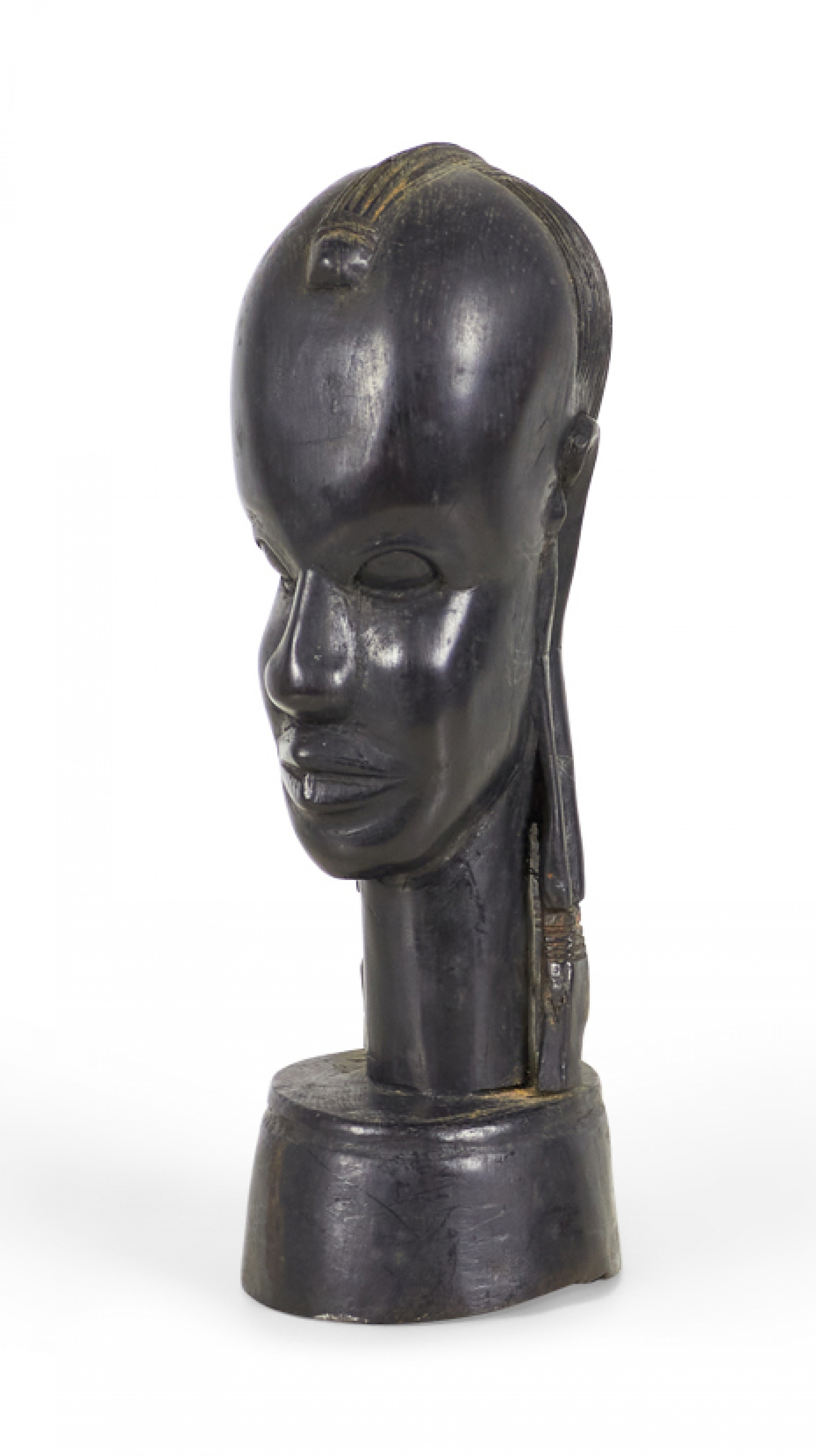 African Maasai carved Ebony Wood Bust