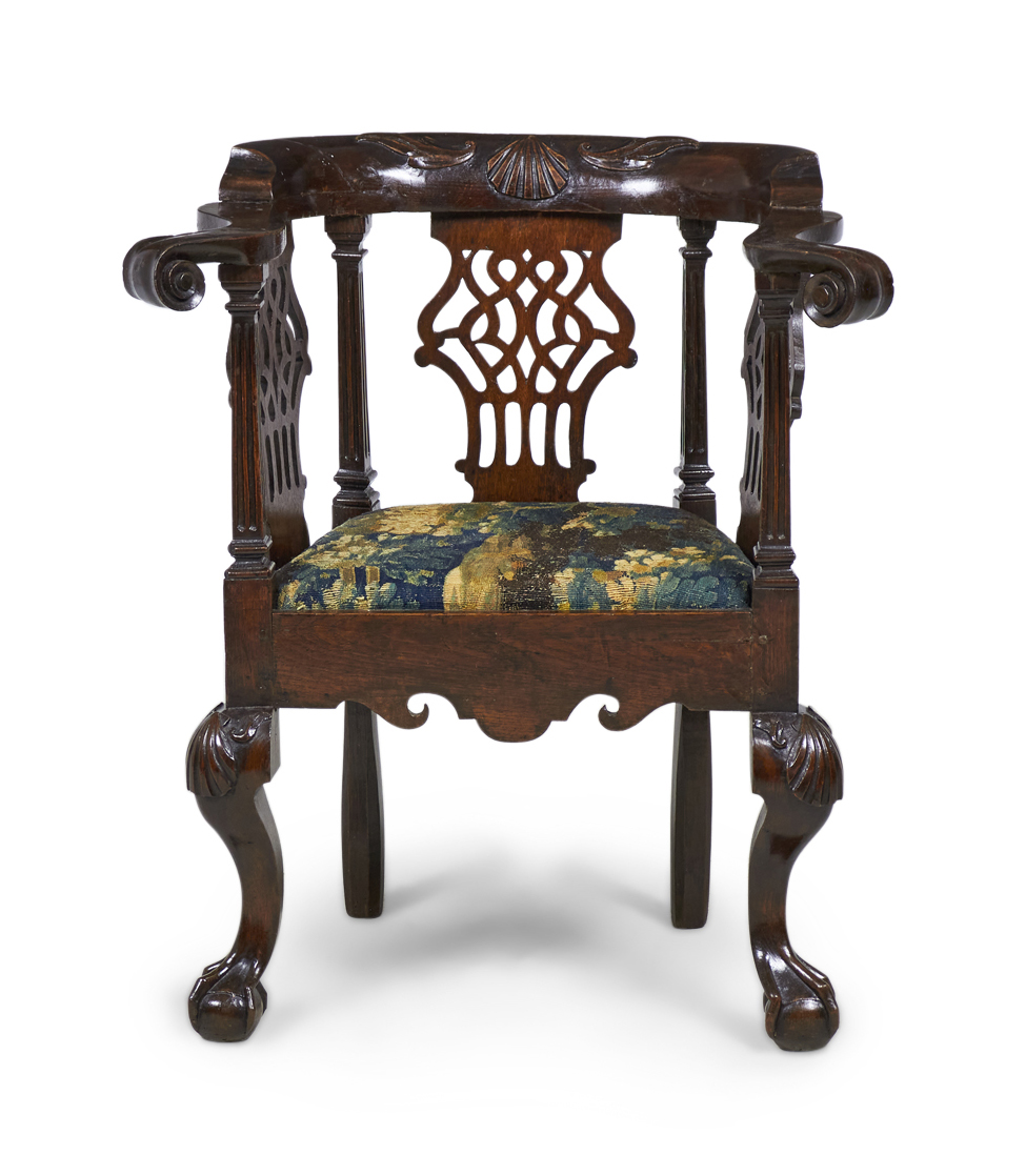 English Chippendale Mahogany Round Back Armchair