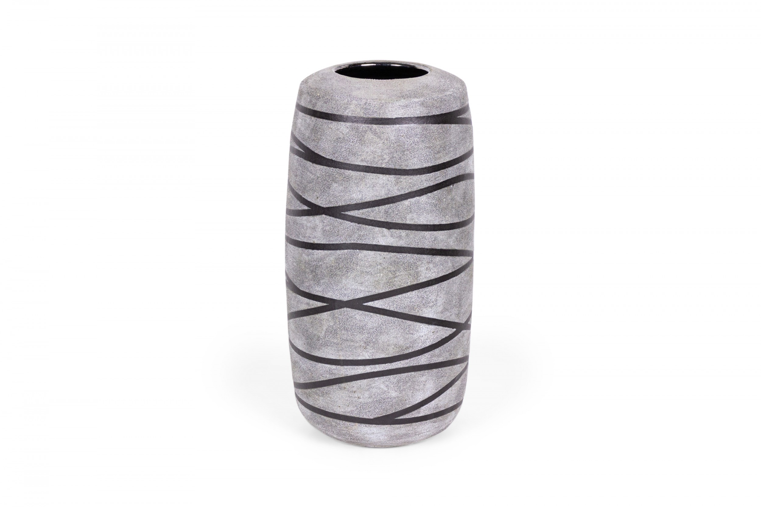 Gary DiPasquale Contemporary Thrown Ceramic Tall Textured Gray and Black Vase