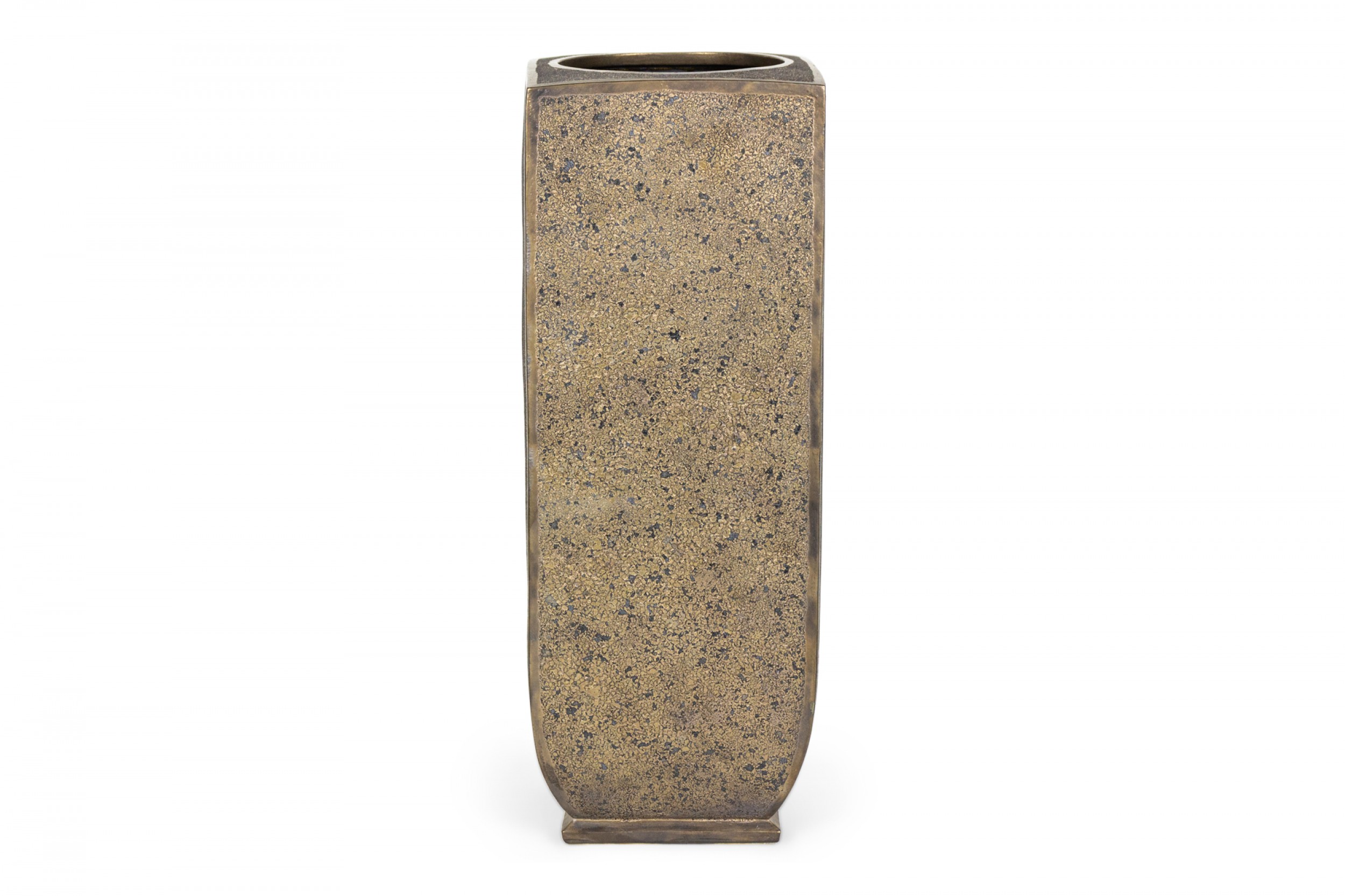 Gary DiPasquale Contemporary Ceramic Circle and Square Textured Glaze Vase