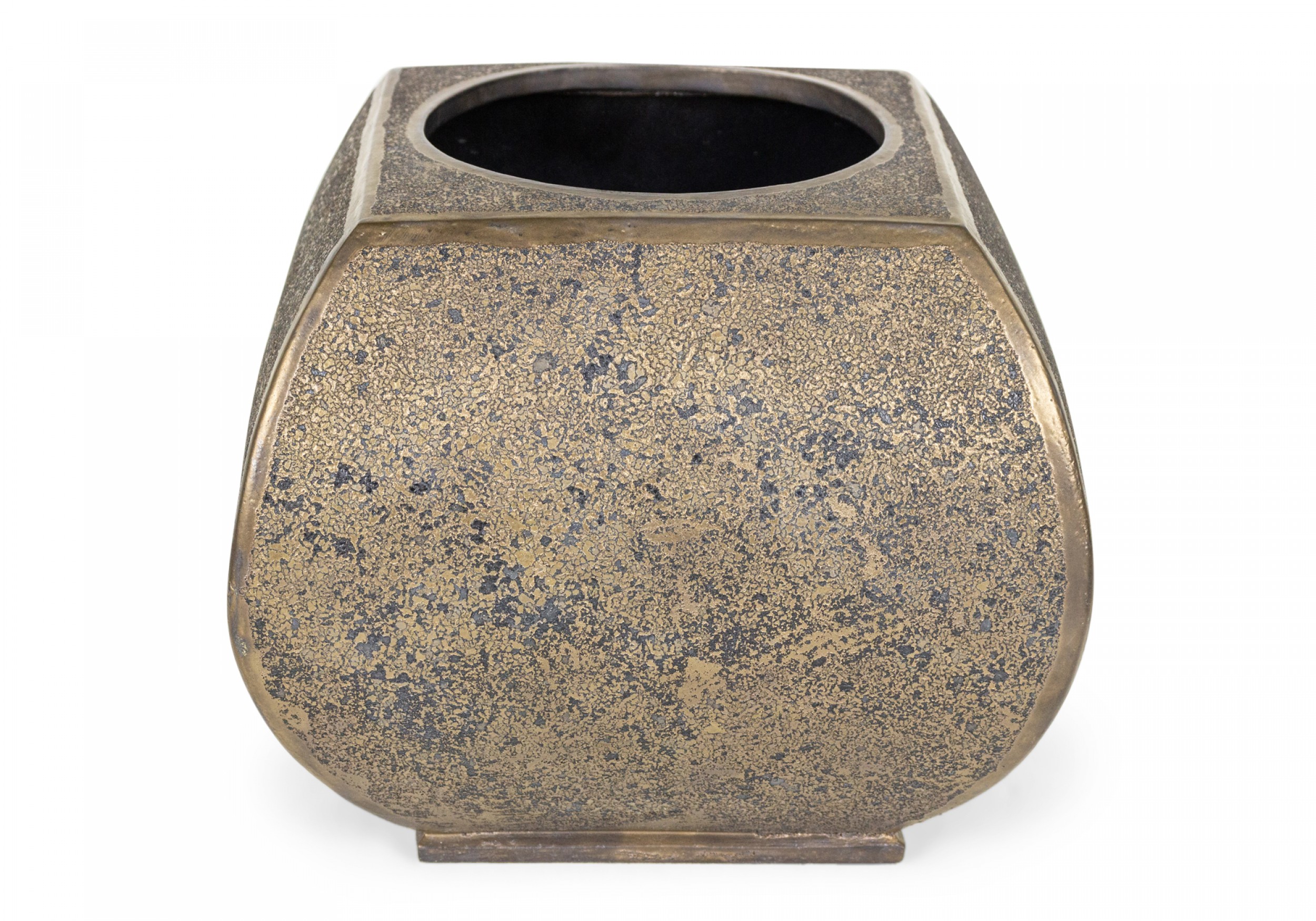 Gary DiPasquale Contemporary Ceramic Circle and Square Textured Glaze Vase 1