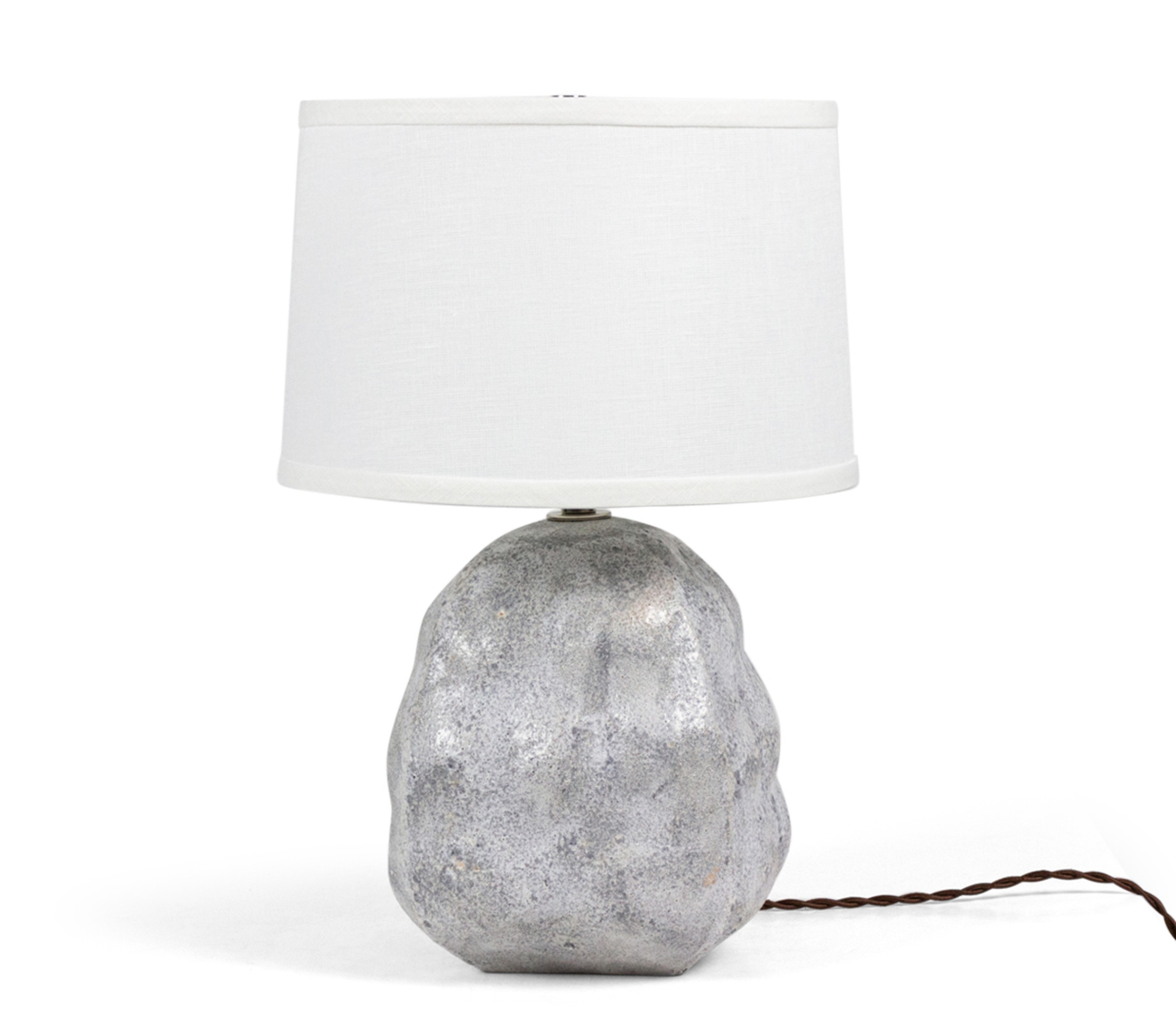 Gary DiPasquale Contemporary Gray Textured Ceramic Bulbous Form Table Lamp