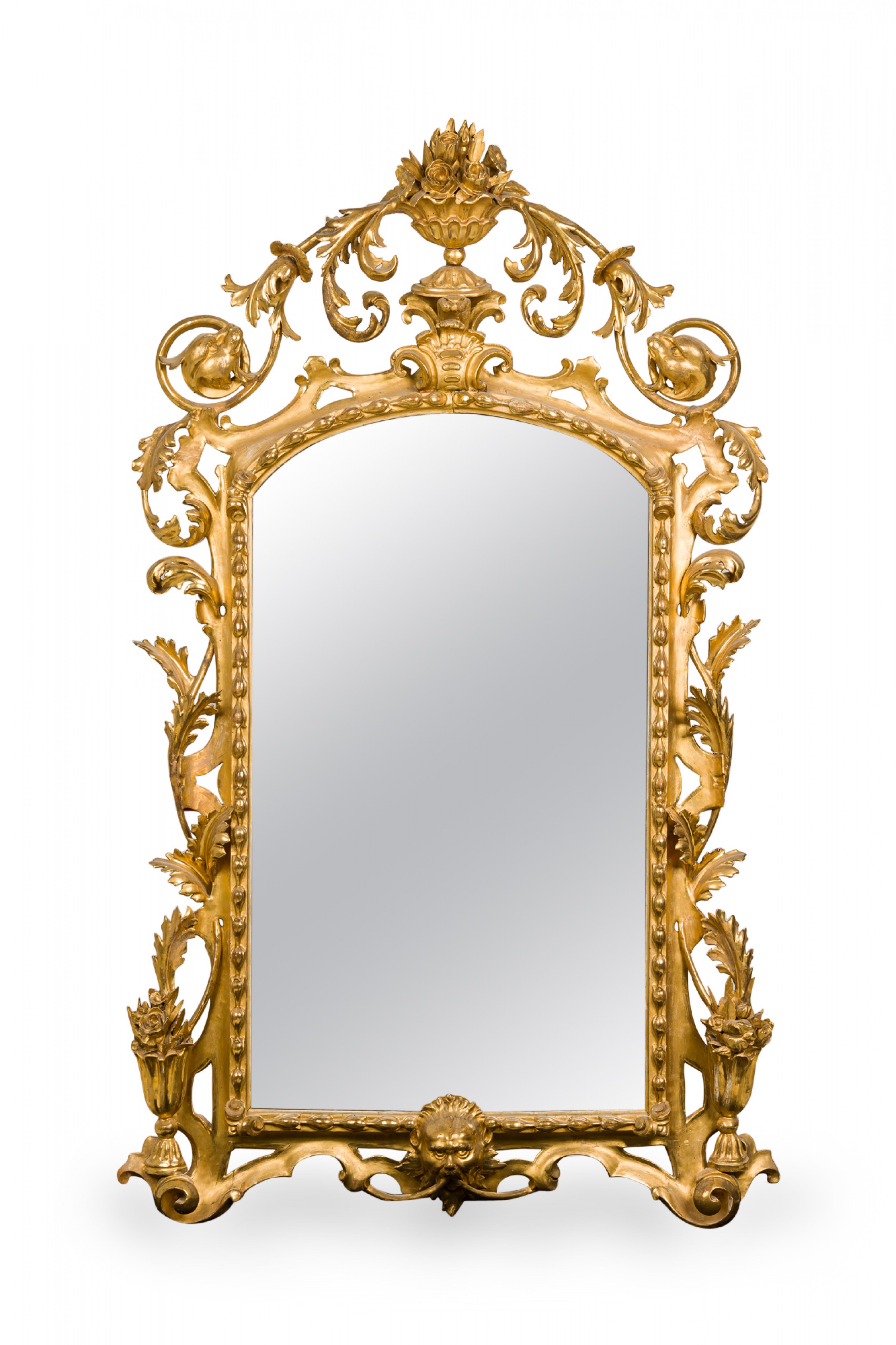 French louis xv style carved giltwood filigree wall mirror