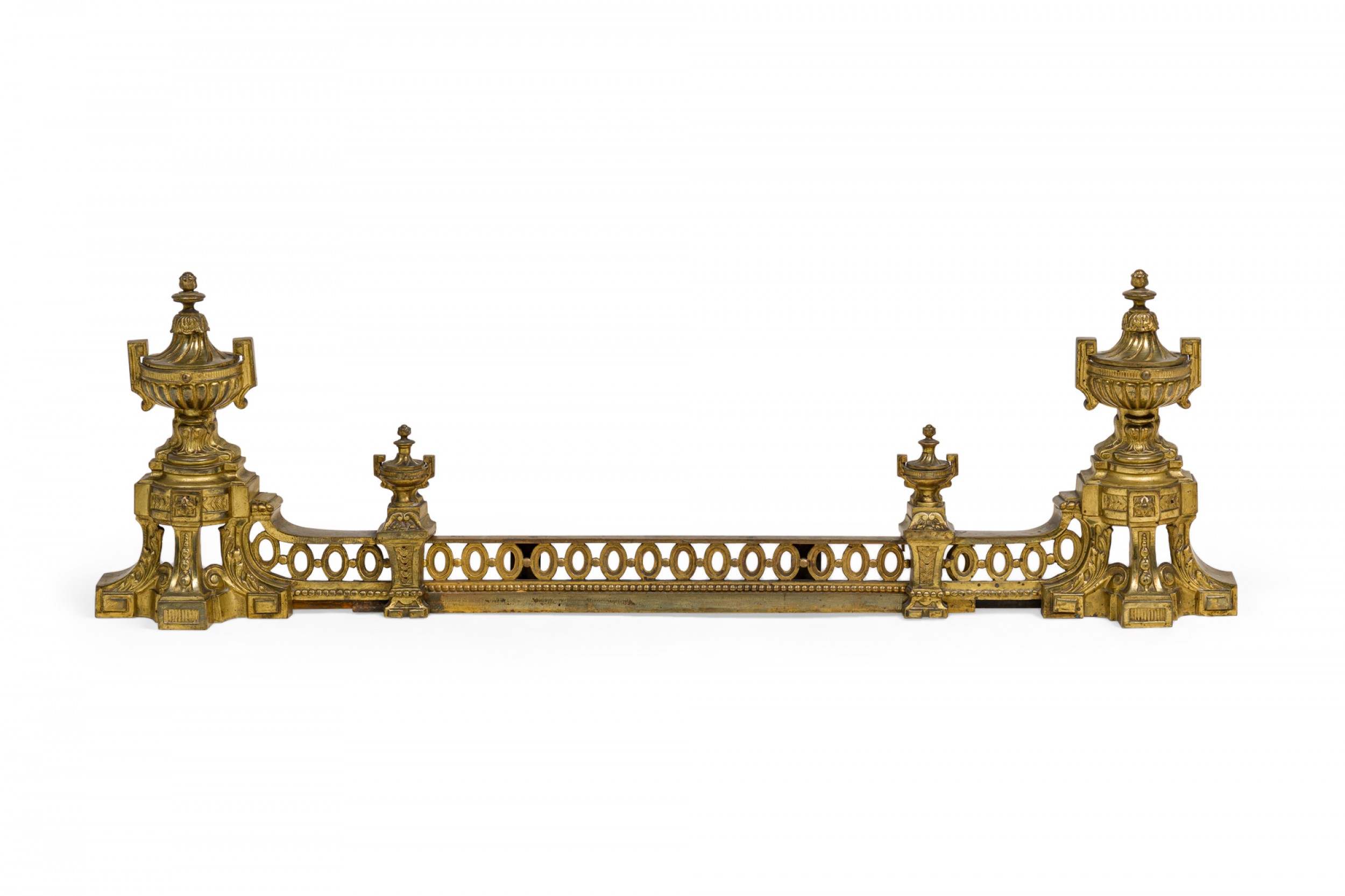 French victorian style gilt bronze fire fender