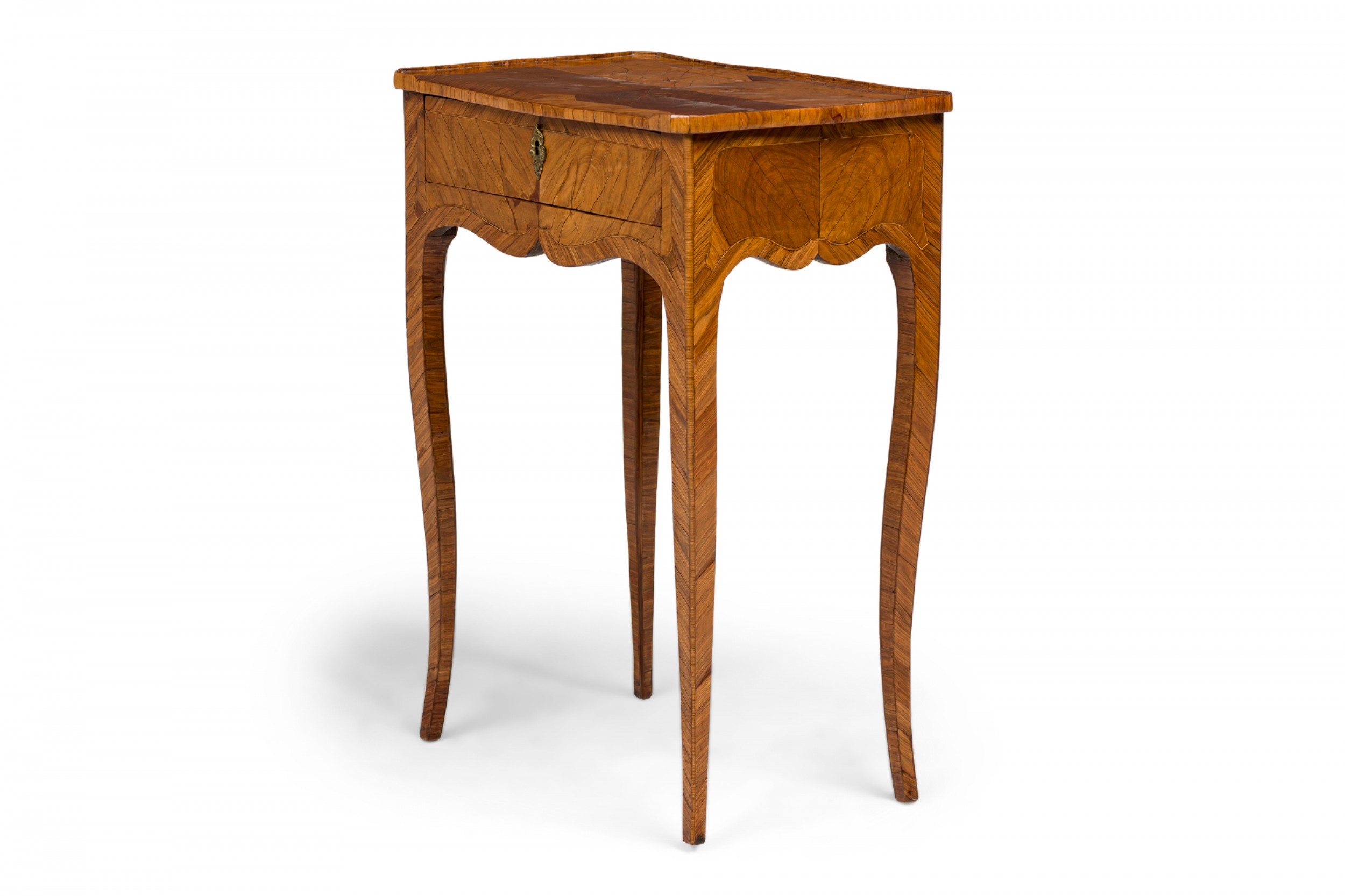 French louis xv tulipwood cabriole leg side table