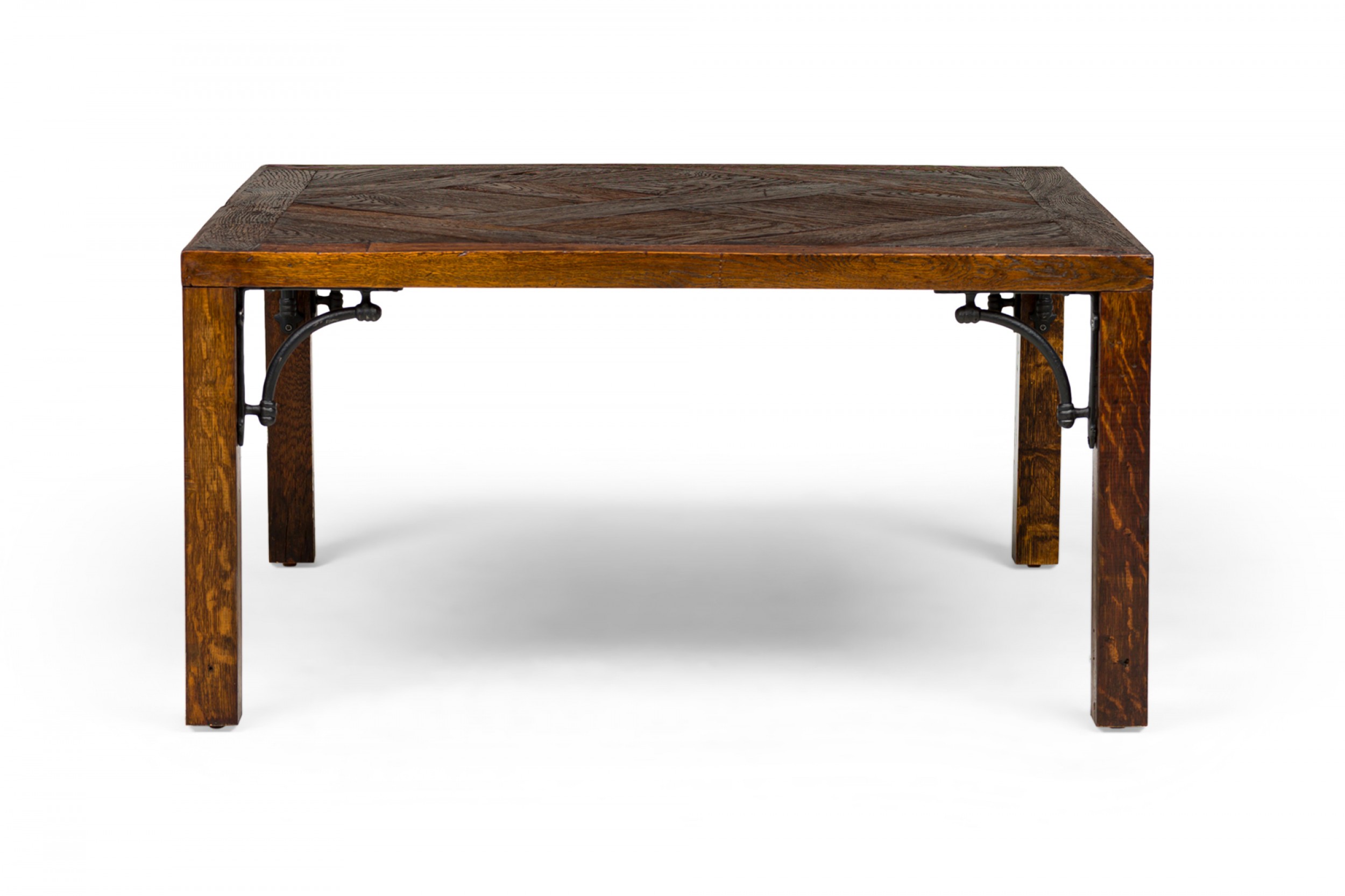 Contemporary parquetry wooden floor tile coffee table