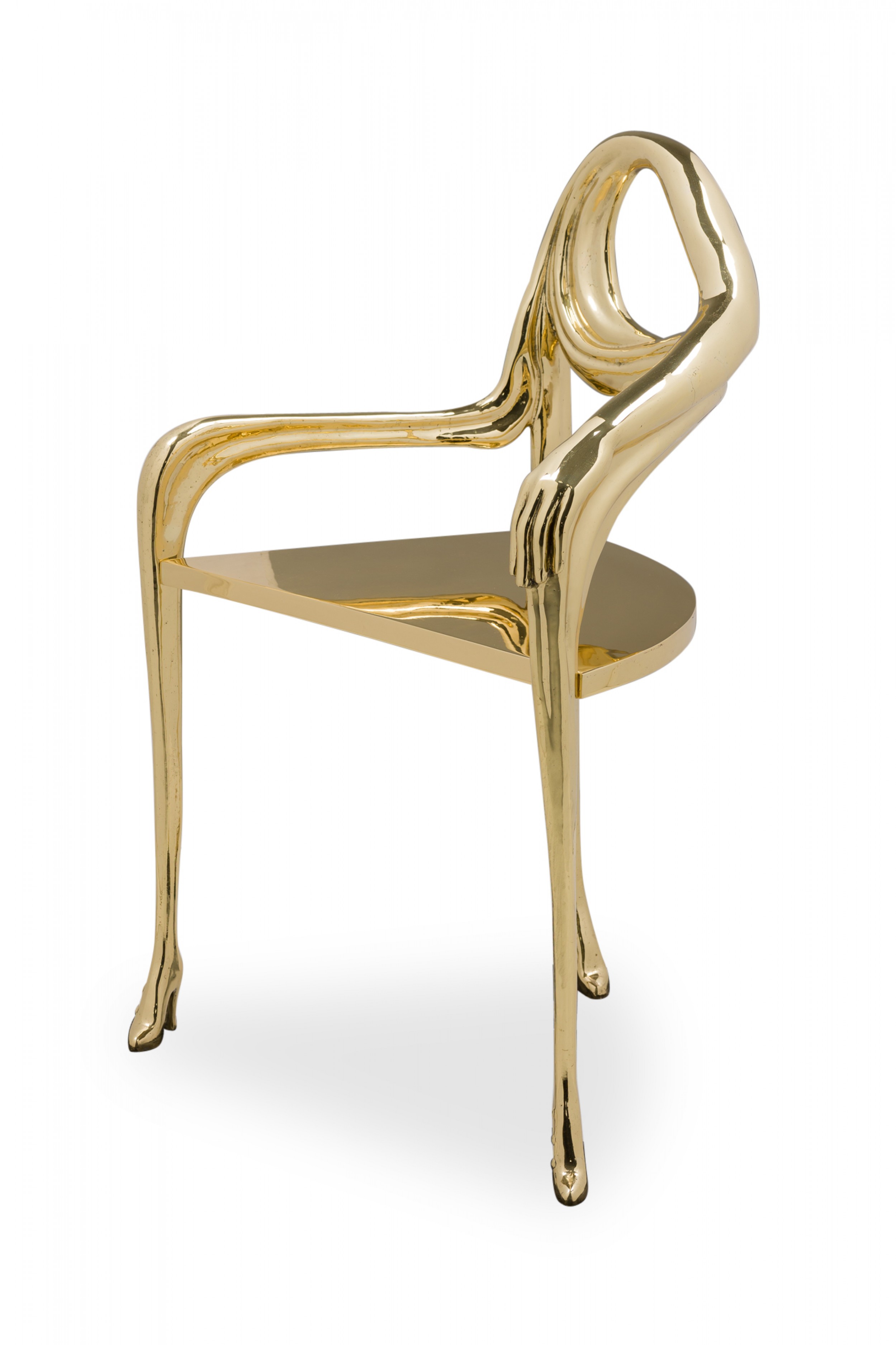 Barcelona design salvador dali sculptural solid polished brass leda armchair