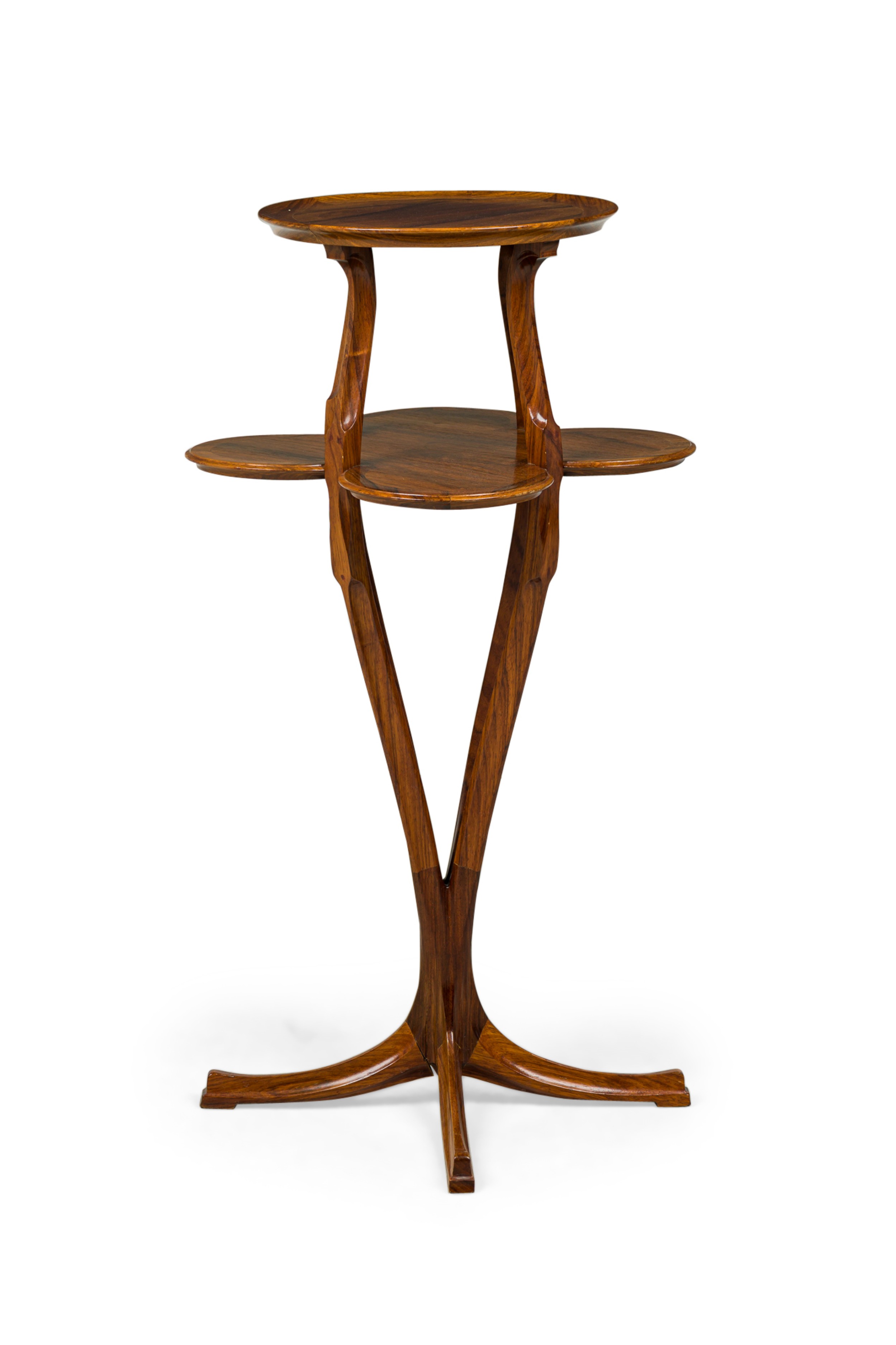 Tony selmersheim french art nouveau two tier clover pedestal table