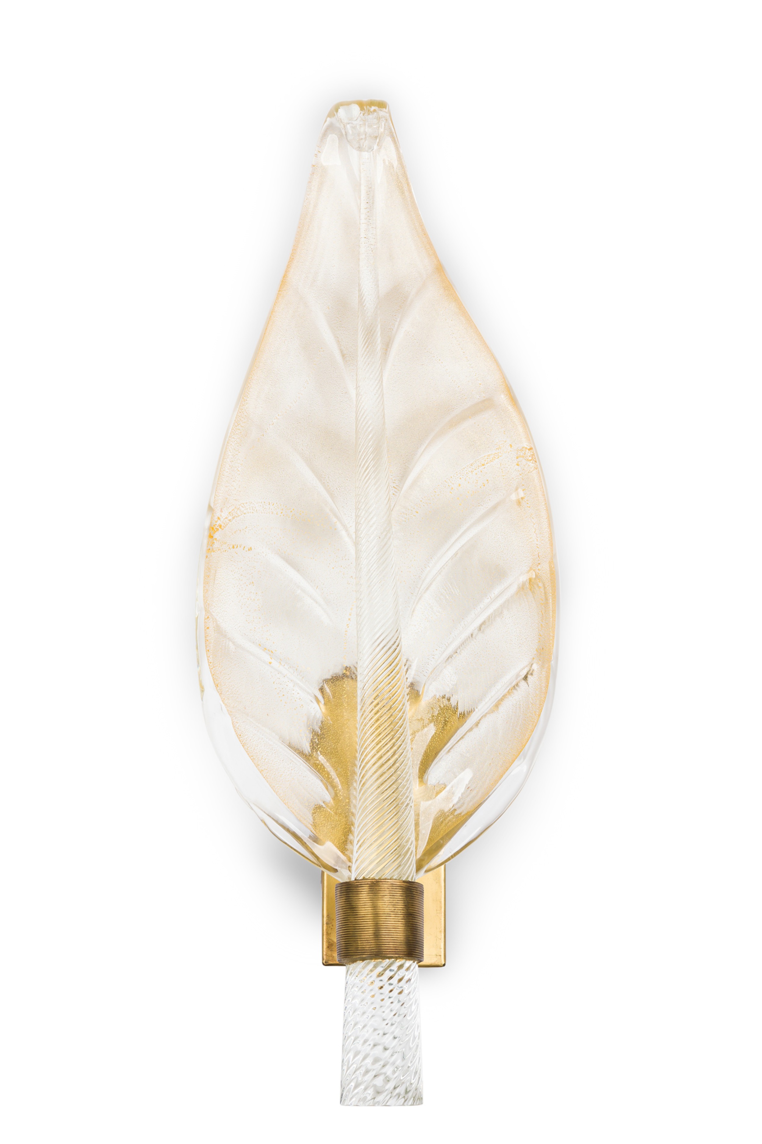 Set of 5 italian mid century murano glass leaf wall sconce 