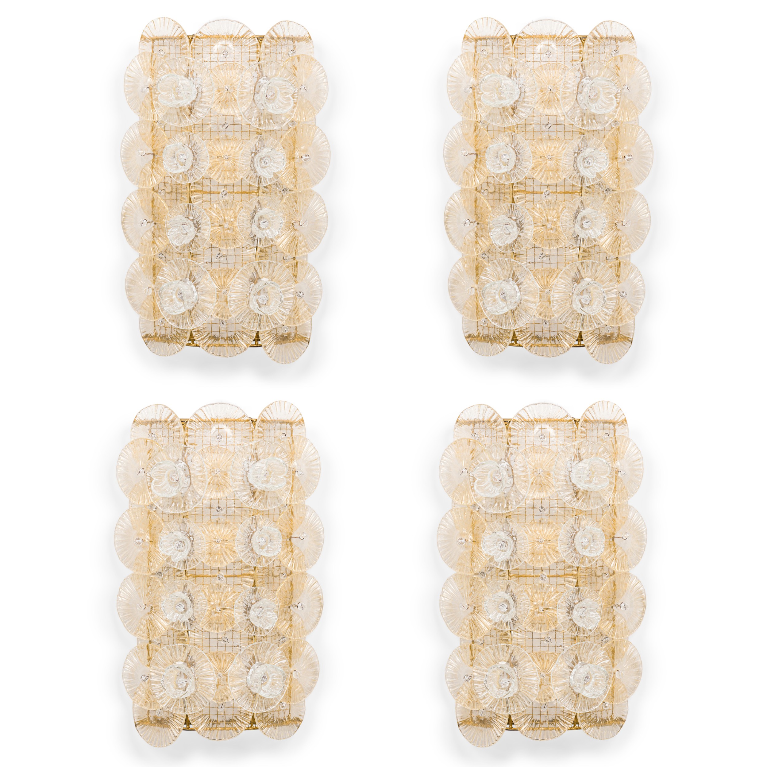 Italian mid century flower murano glass wall sconce 