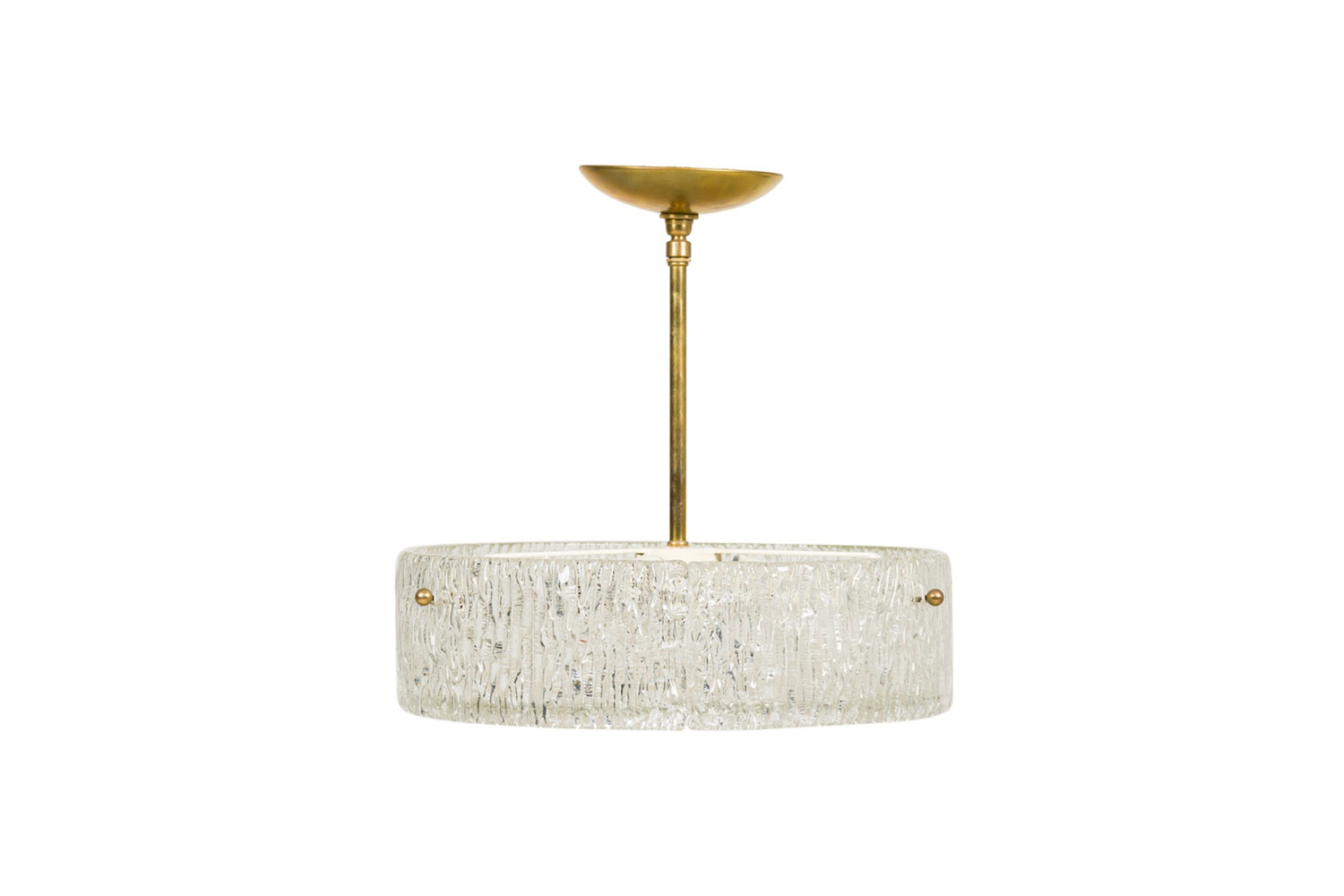 Mid century round textured glass chandelier 