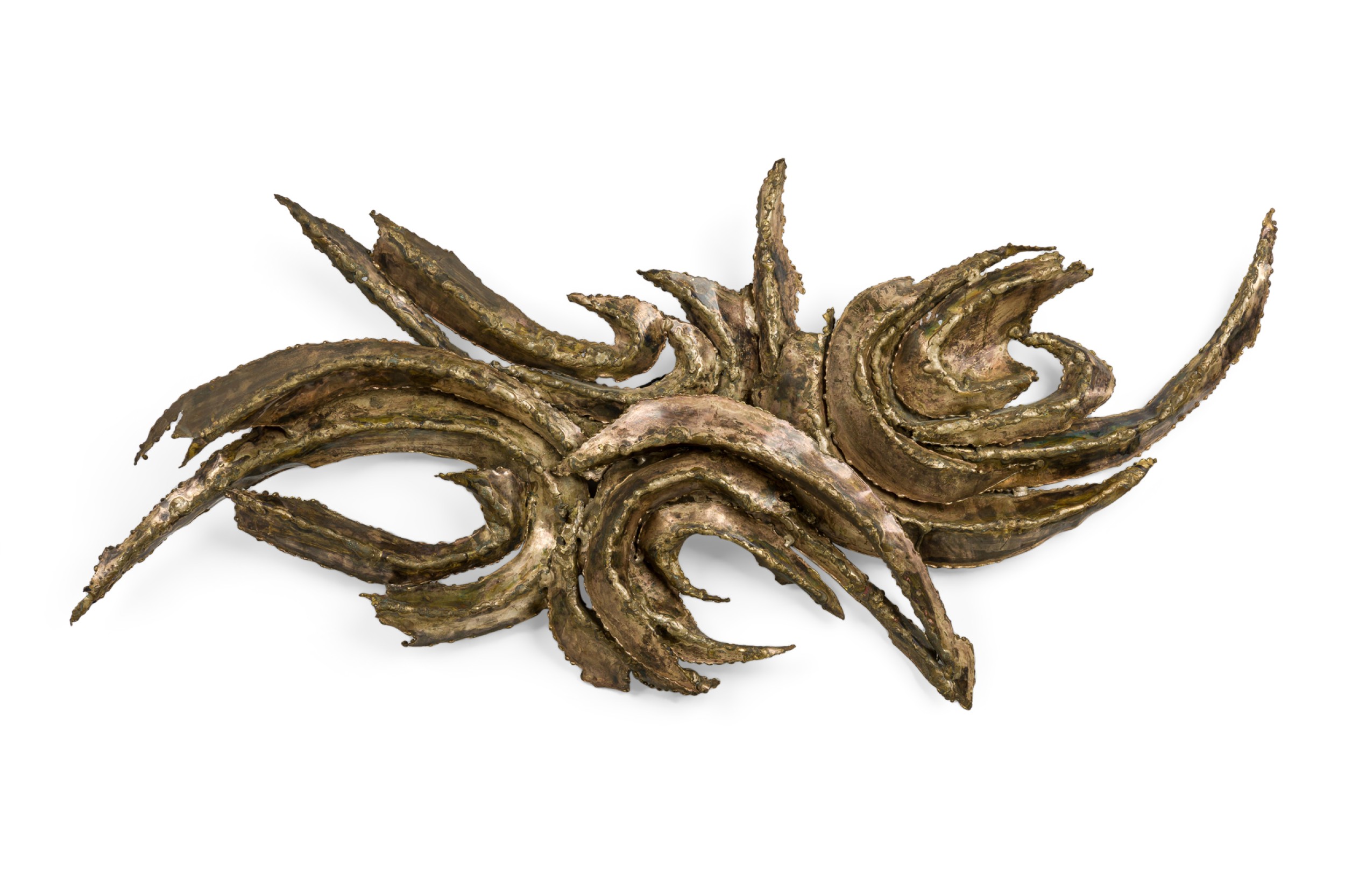 Mid century continental bent metal wall plaque 